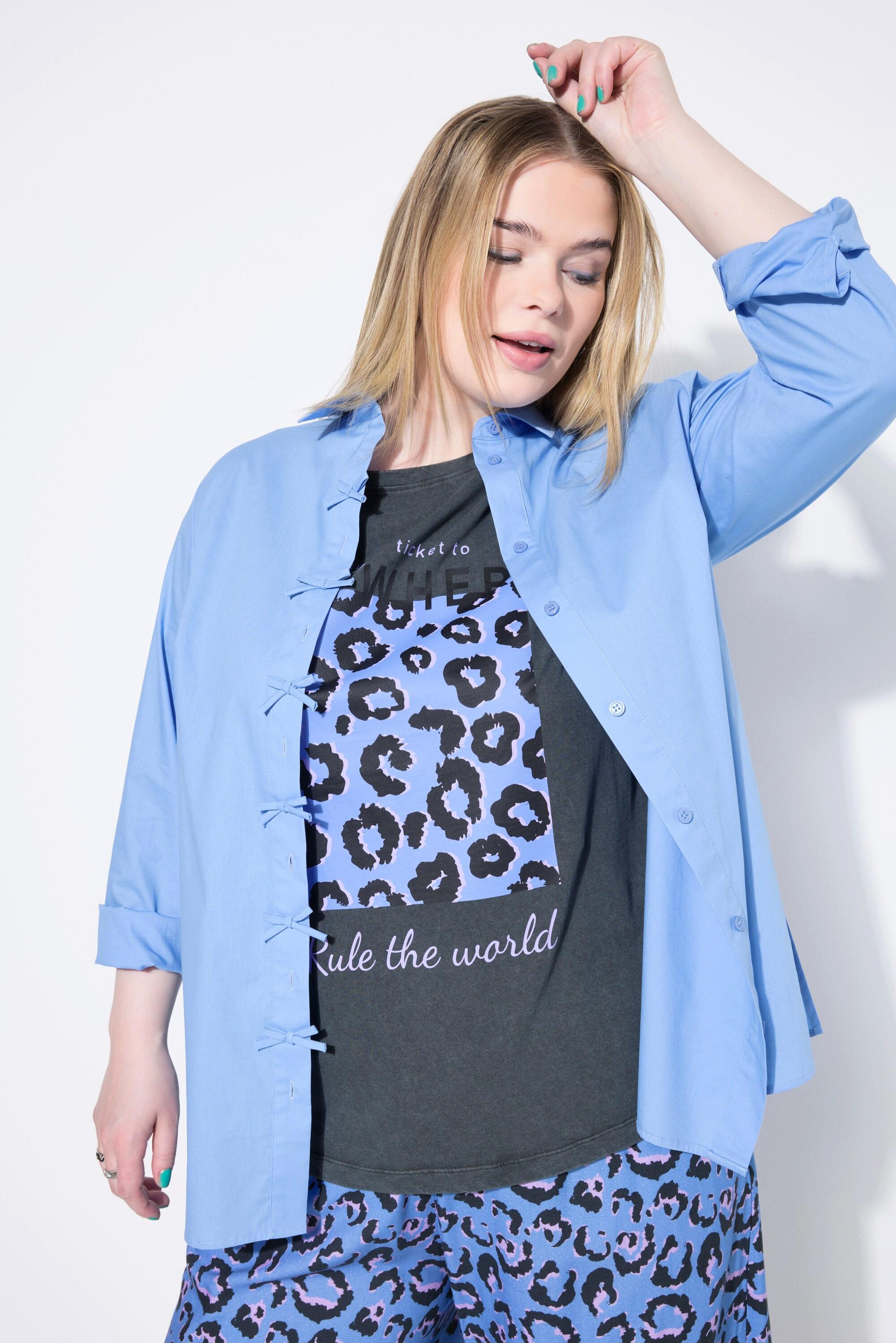 Studio Untold Hemdbluse, Boxy Shape, Schleifen, Langarm