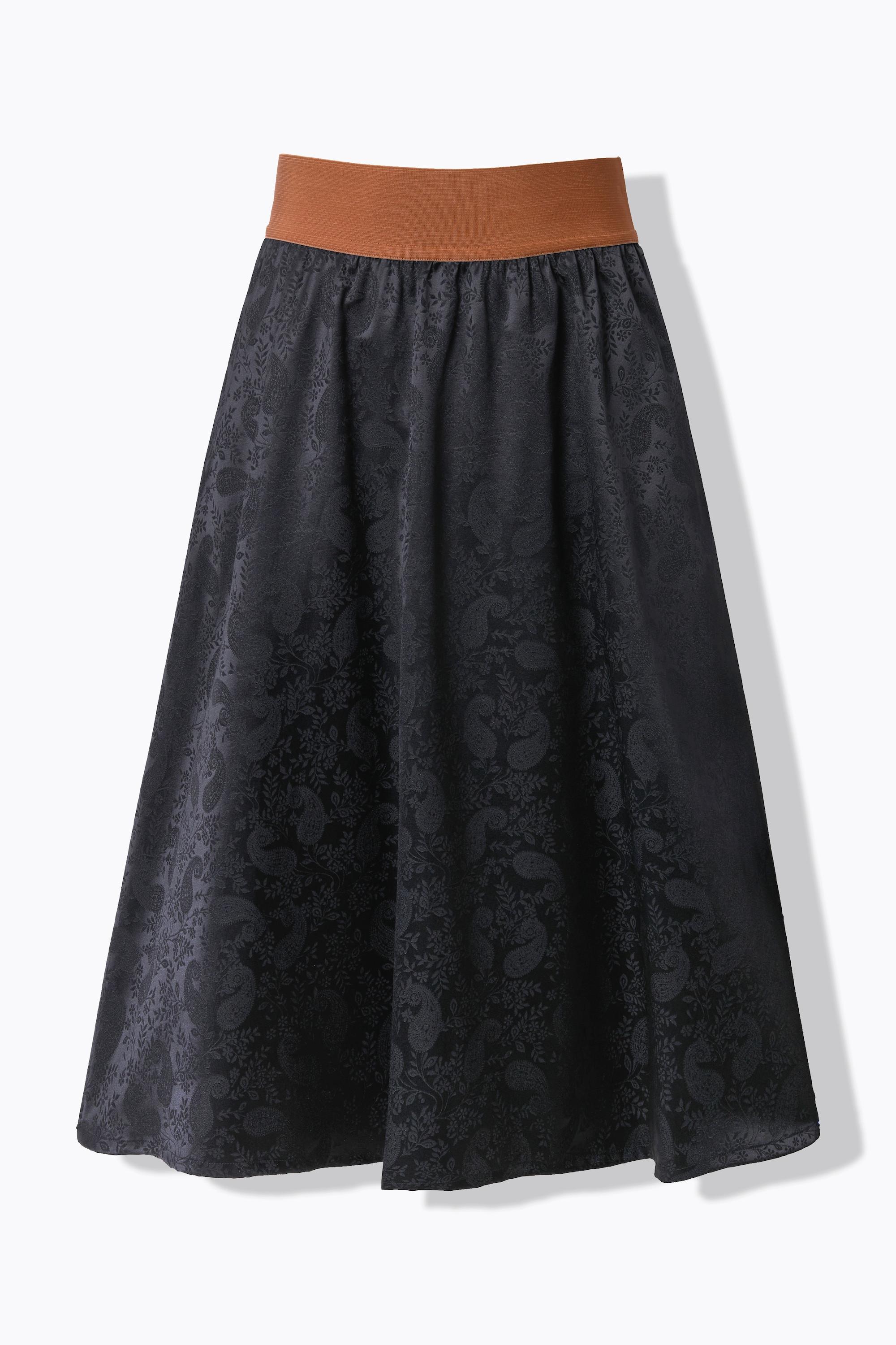 Ulla Popken Trachten-Maxirock, Jacquard, Elastikbund, Taschen