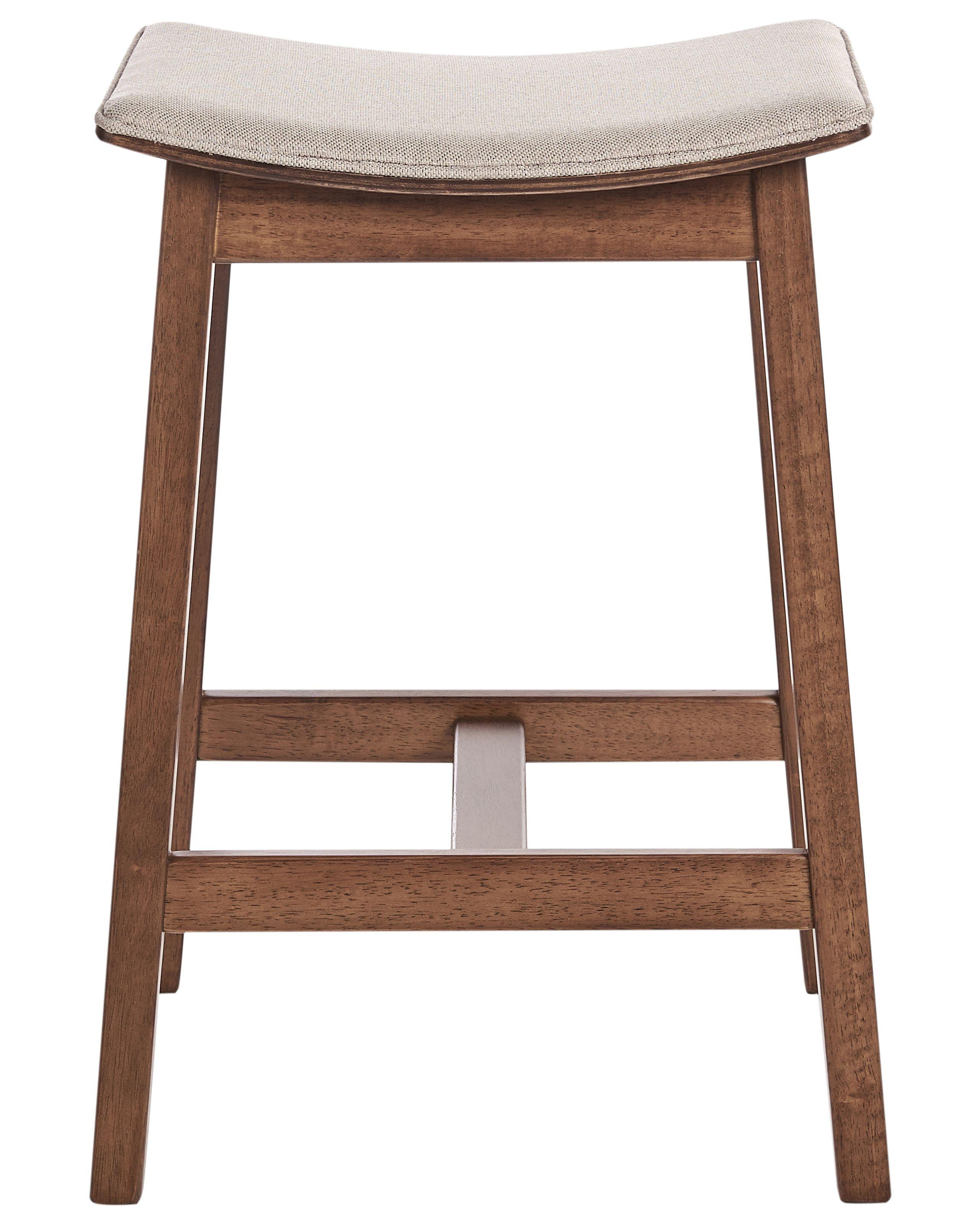 Beliani Set mit 2 Barhockern aus Gummibaumholz Minimalistisch DIXON