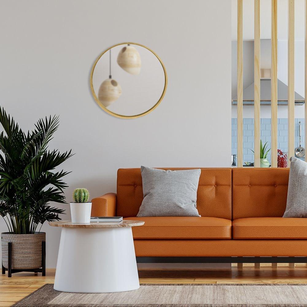 B2X Edler Wandspiegel mit goldenem Holzrahmen für die luxuriöse Raumgestaltung