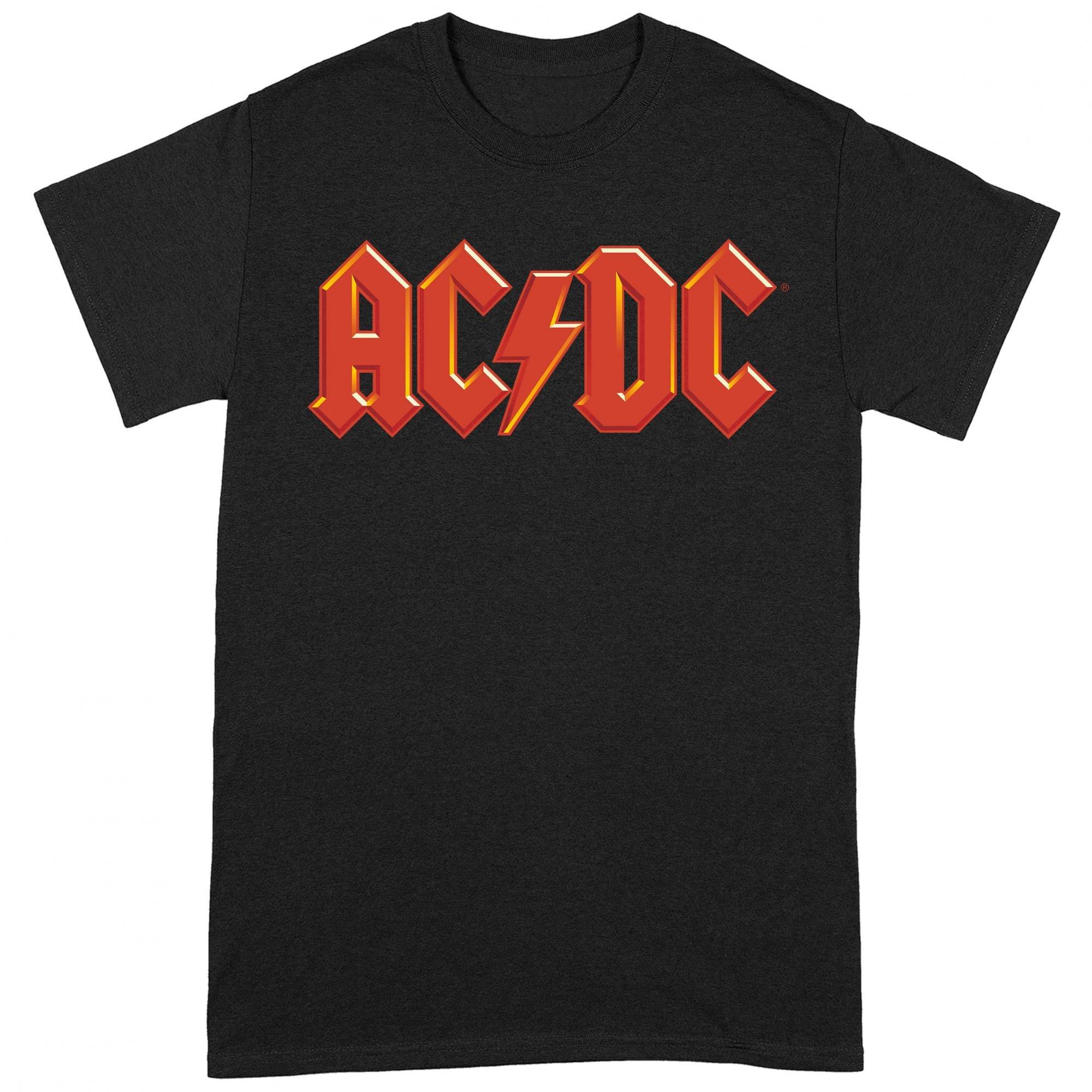 AC/DC ACDC Logo Print Kurzarm T-Shirt