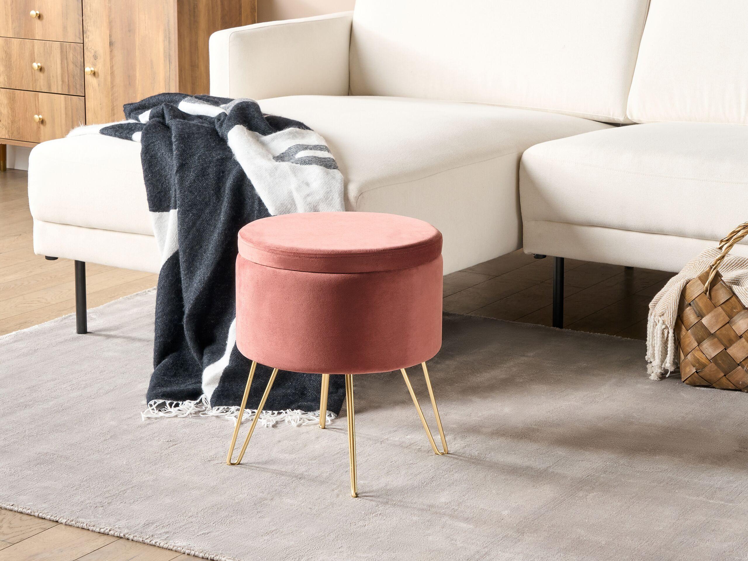 Beliani Pouf mit Stauraum aus Samtstoff Modern SILAS