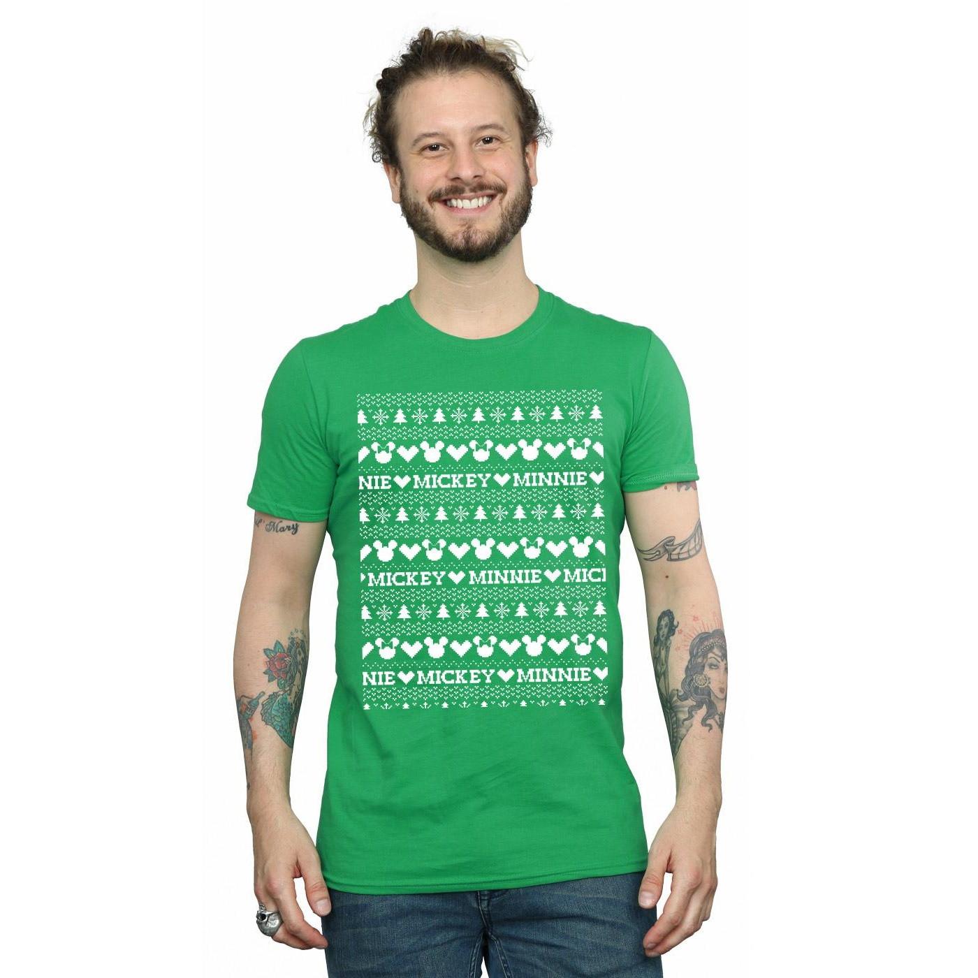 Disney Mickey Minnie Weihnachts Print T-Shirt