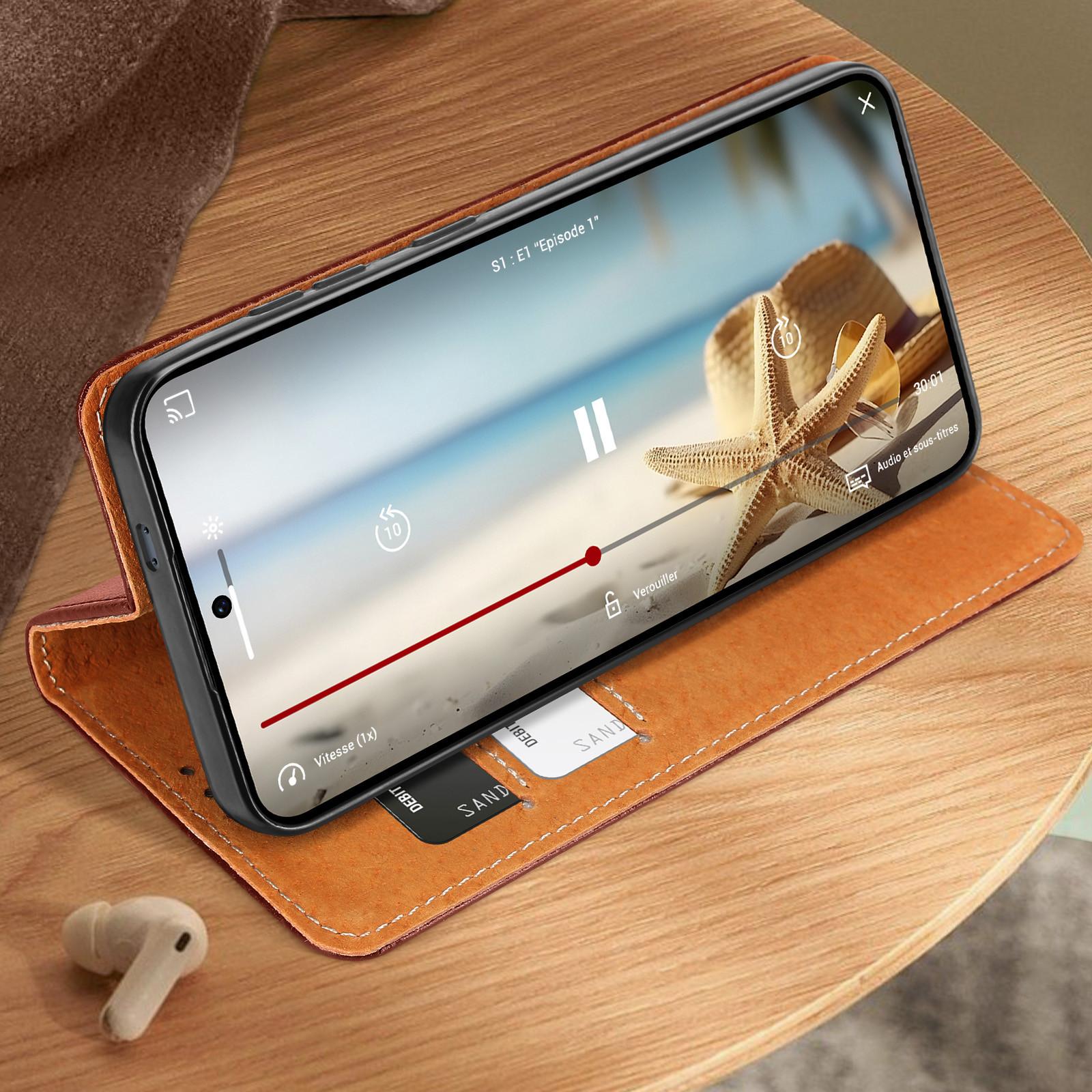 Avizar Lederhülle Samsung S24 Braun