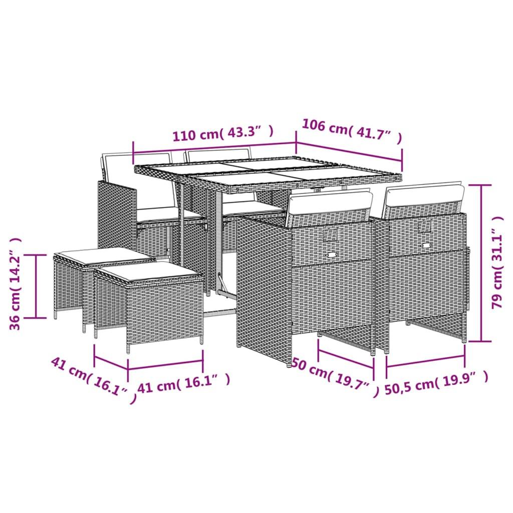 VidaXL Garten essgruppe poly-rattan