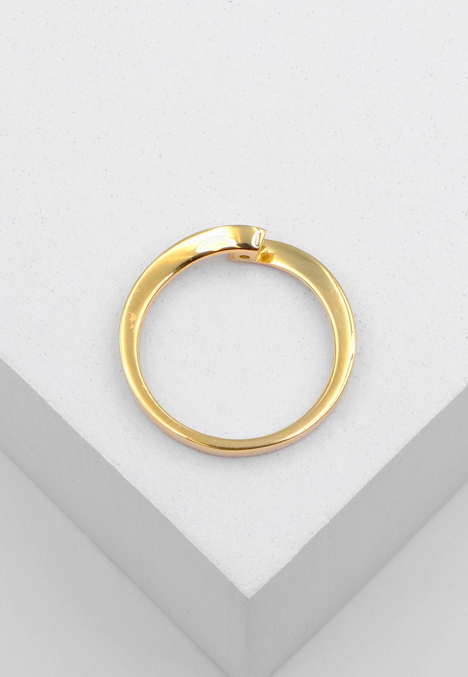MUAU Schmuck Solitaire Ring Diamant 0.10ct. Gelbgold 750