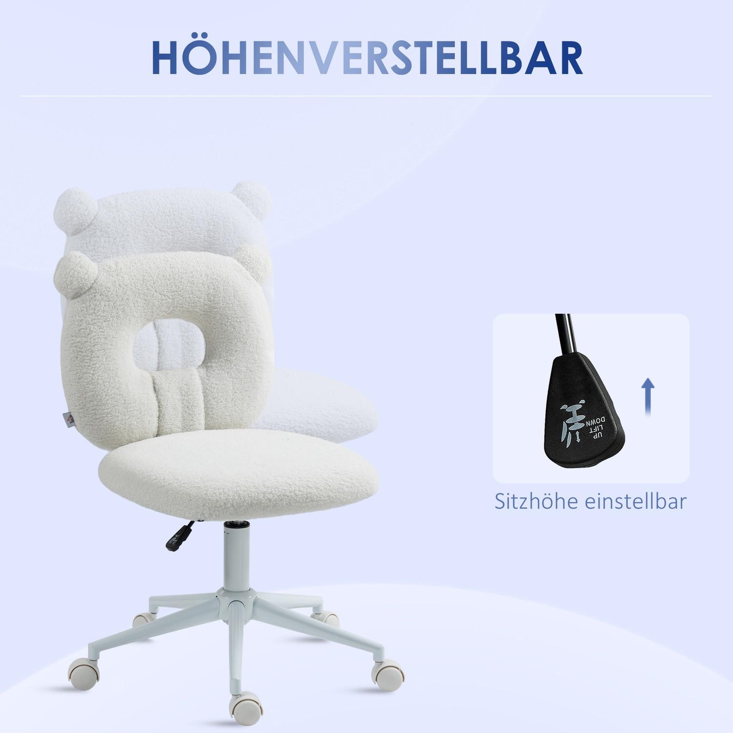 Northio Bürostuhl, Höhenverstellbarer Schreibtischstuhl, Drehstuhl, Arbeitsstuhl, Computerstuhl Für Wohnzimmer, Bis 120 Kg Belastbar, Teddy-Vlies