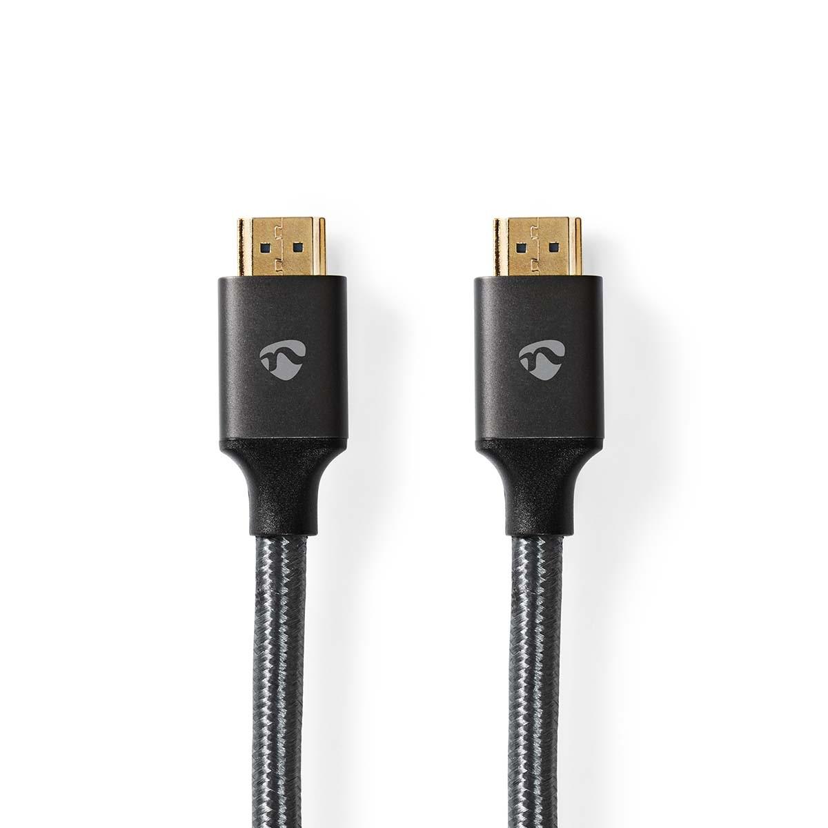 Nedis Ultra High Speed HDMI™ Kabel | HDMI™ Stecker | HDMI™ Stecker | 8K@60Hz | 48 Gbps | 3,00 m | Rund | 6,7 mm | Grau mit Metall | Schlösser