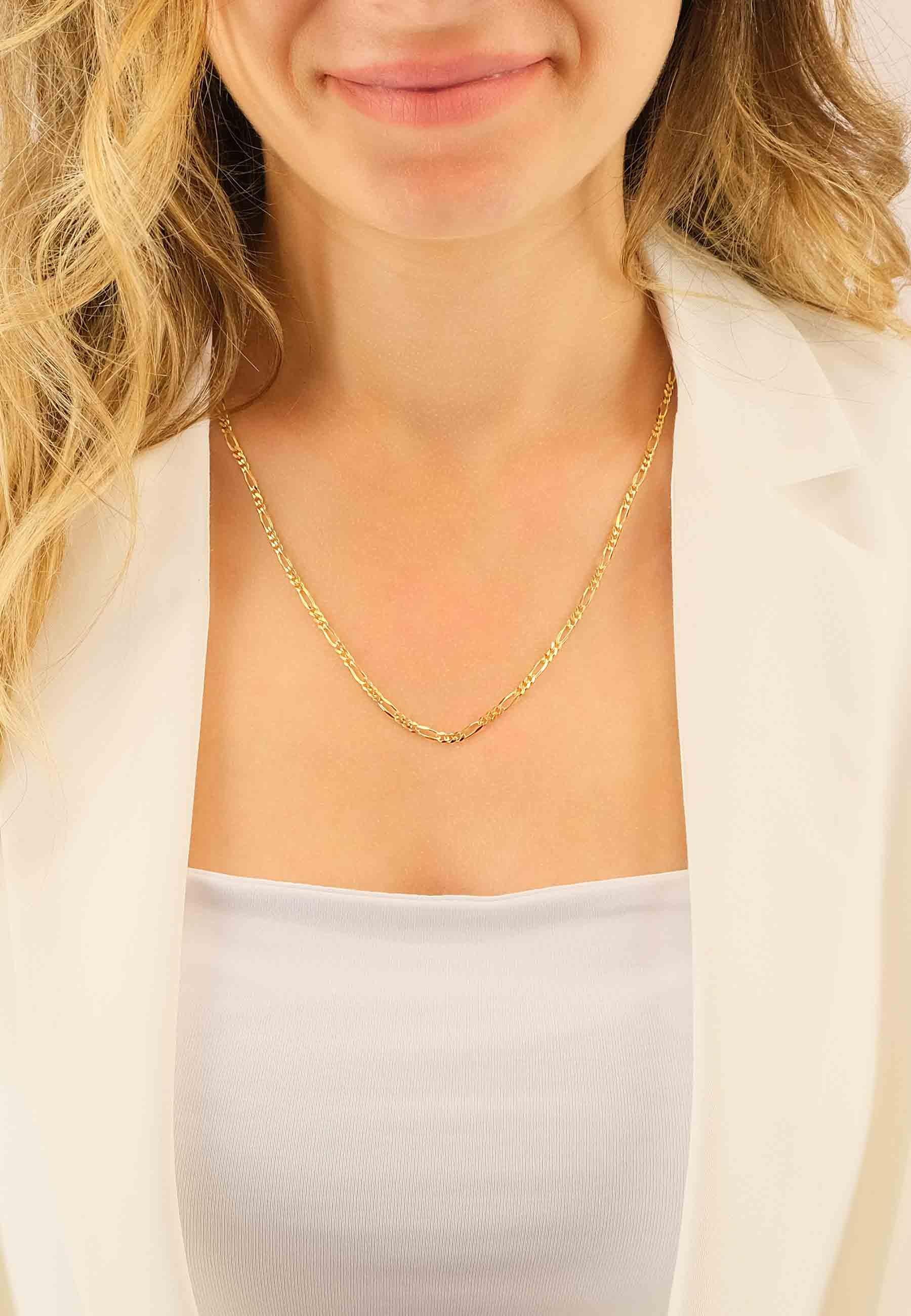 MUAU Schmuck Collier Figaro Gelbgold 750, 2.9mm, 55cm
