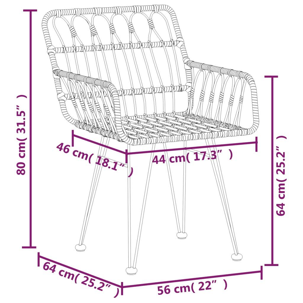 VidaXL Garten essgruppe poly-rattan