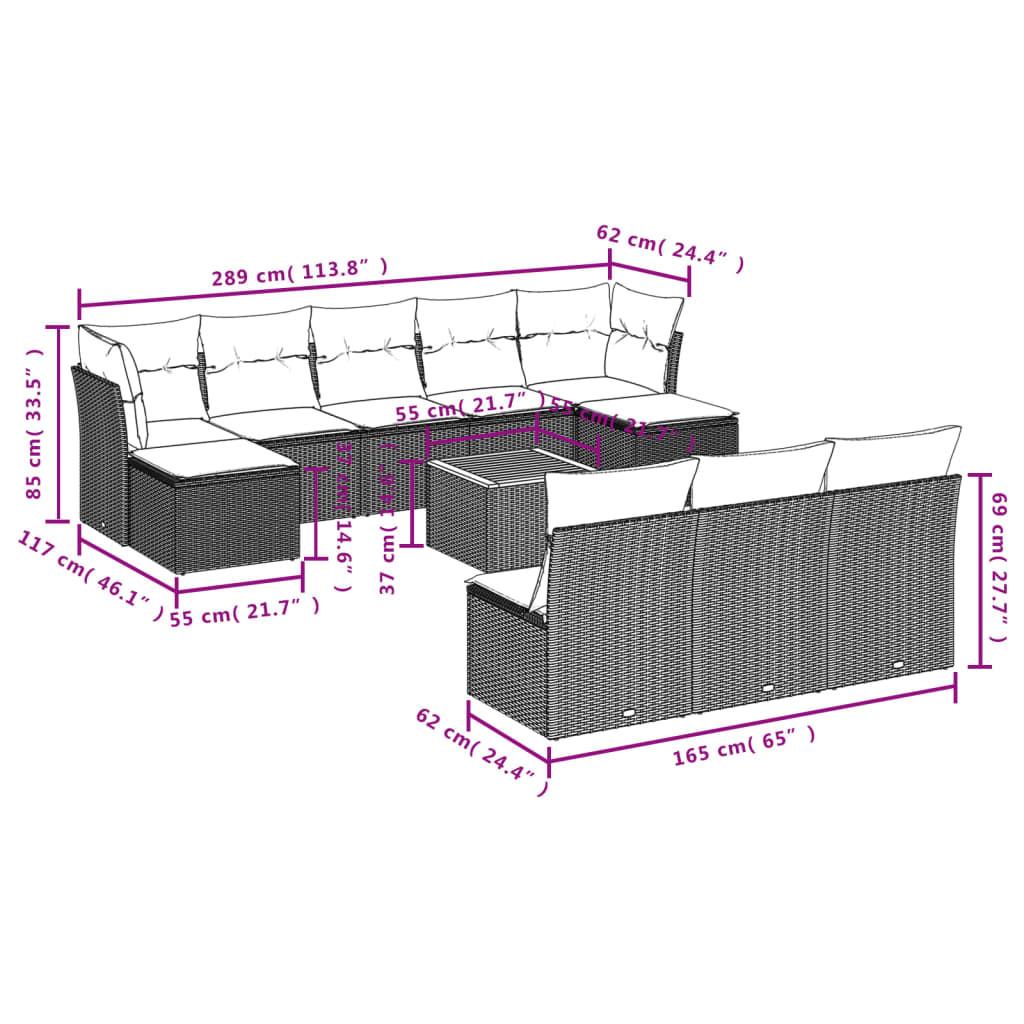 VidaXL Garten sofagarnitur poly-rattan