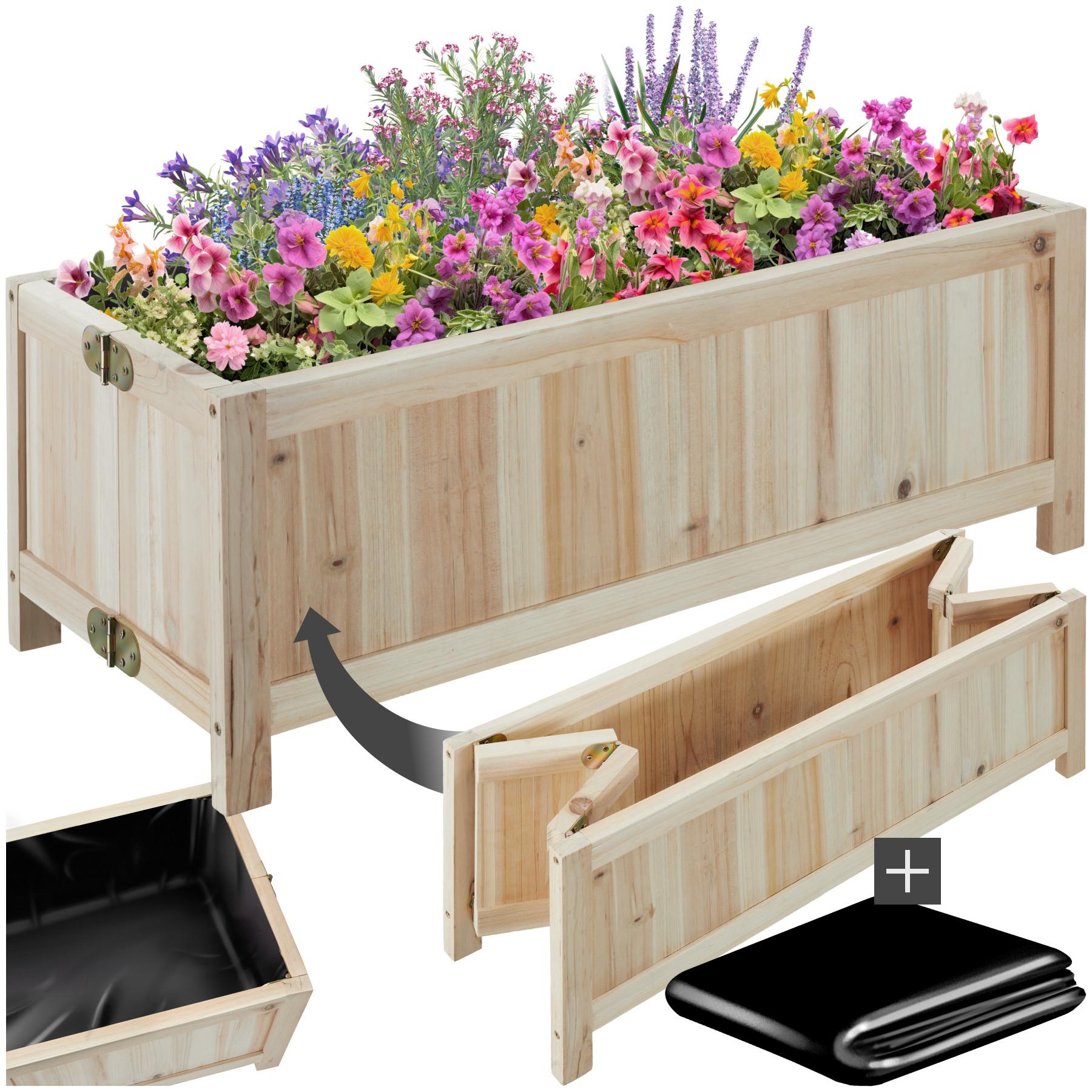 Tectake Hochbeet Blomster, klappbar, 30l, inkl. Folie, 70x30x25cm