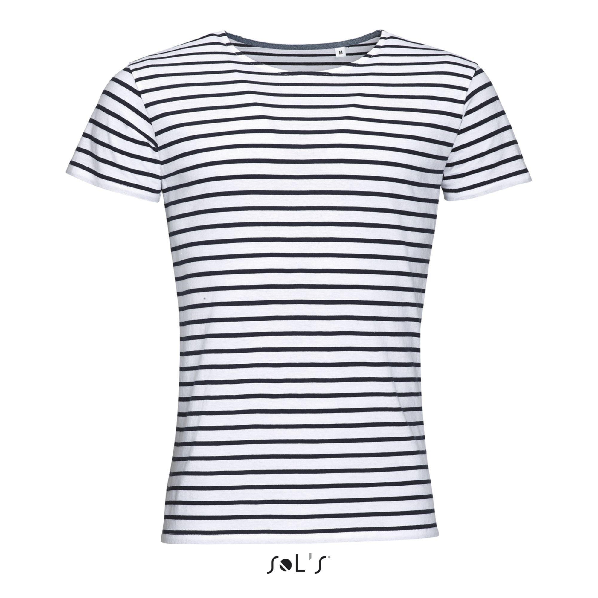 SOLS Miles Gestreiftes Kurzarm T-Shirt