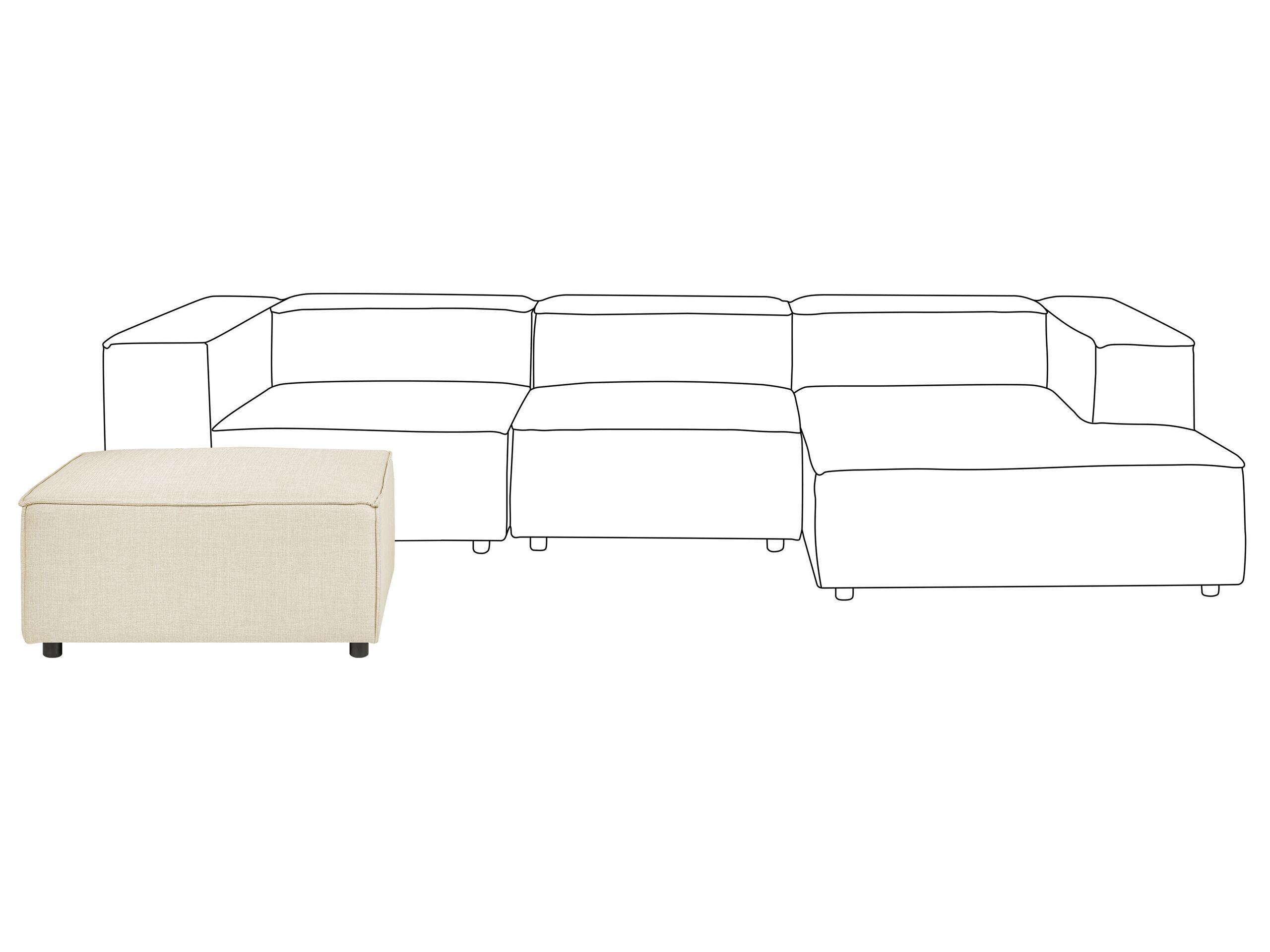 Beliani Ottomane aus Kunstleinen Skandinavisch APRICA