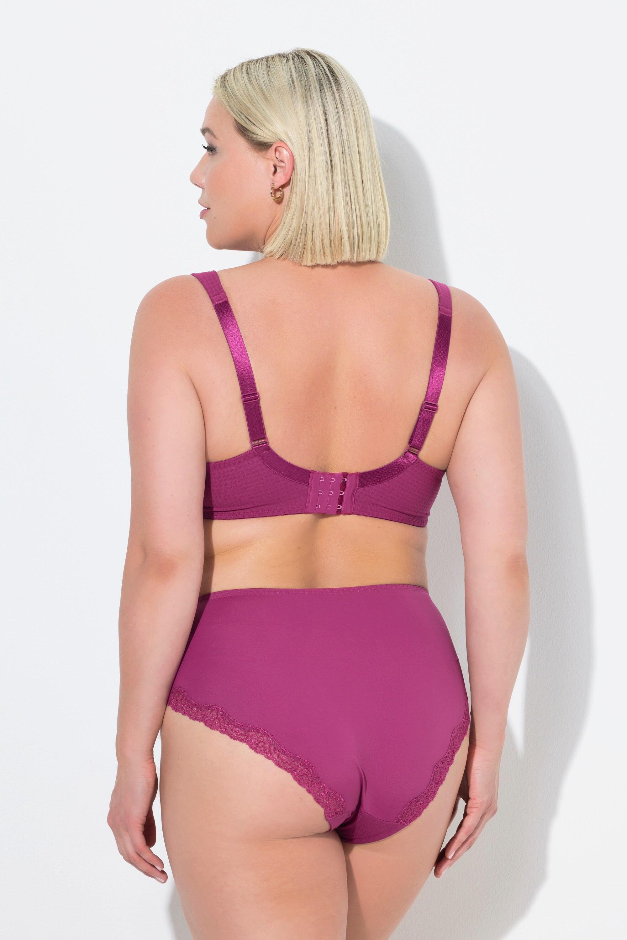 Ulla Popken Bügel-BH, Jacquard, Spitze, Softcups, Cup B - G