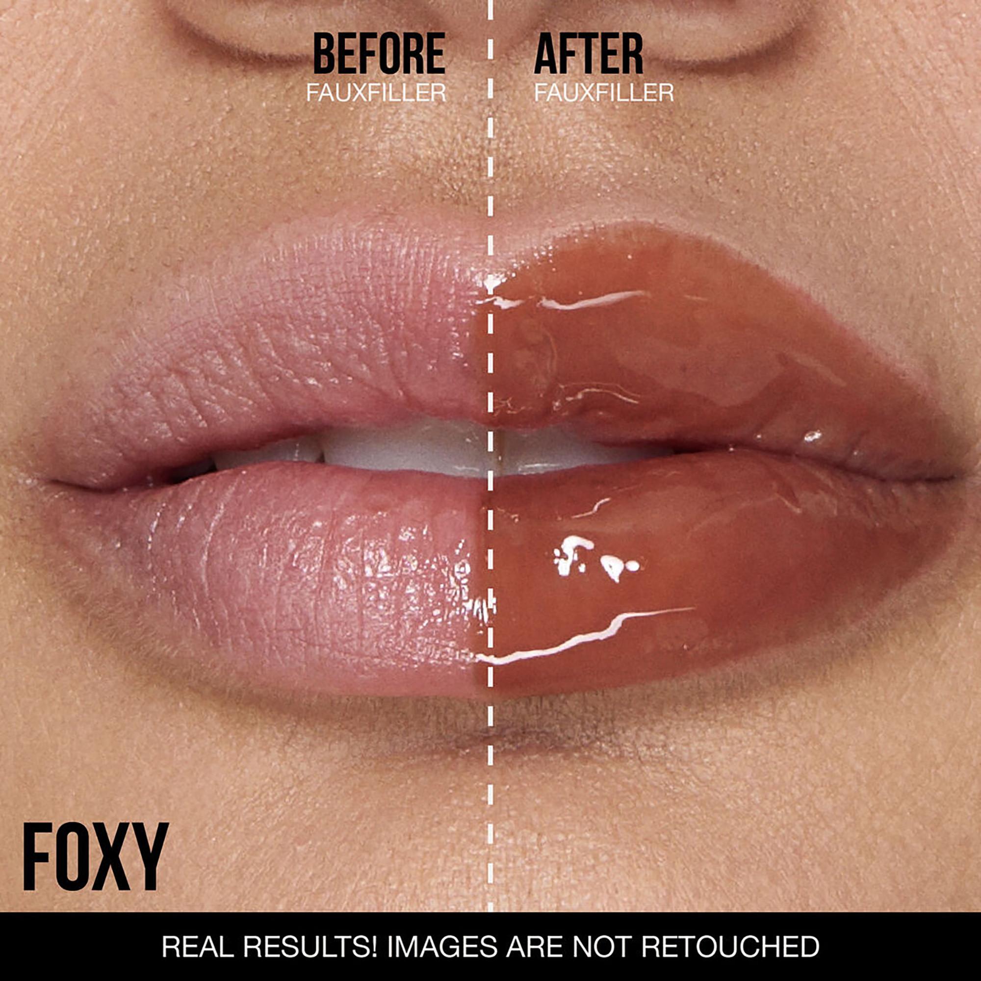 Huda Beauty FAUX FILLER LIP GLOSS FOXY Faux Filler - Hochglänzender Lipgloss