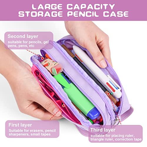Only-bags.store Federmäppchen, Federmäppchen mit Trennfach, Federtasche, große Schreibwarentasche, tragbare Federtasche für Schule & Büro