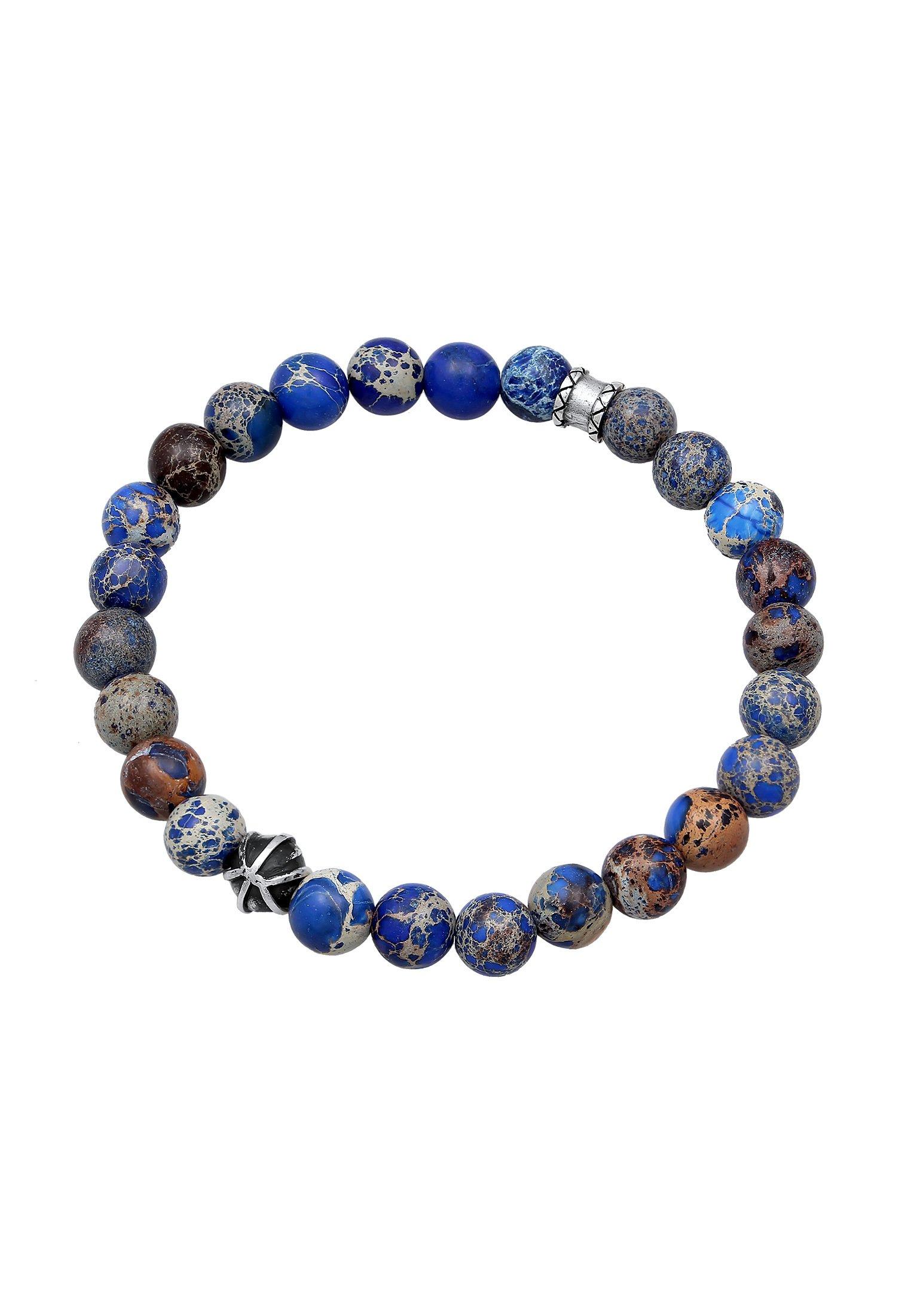 Kuzzoi Armband Achat Blau Beads Oxidiert 925Er Silber