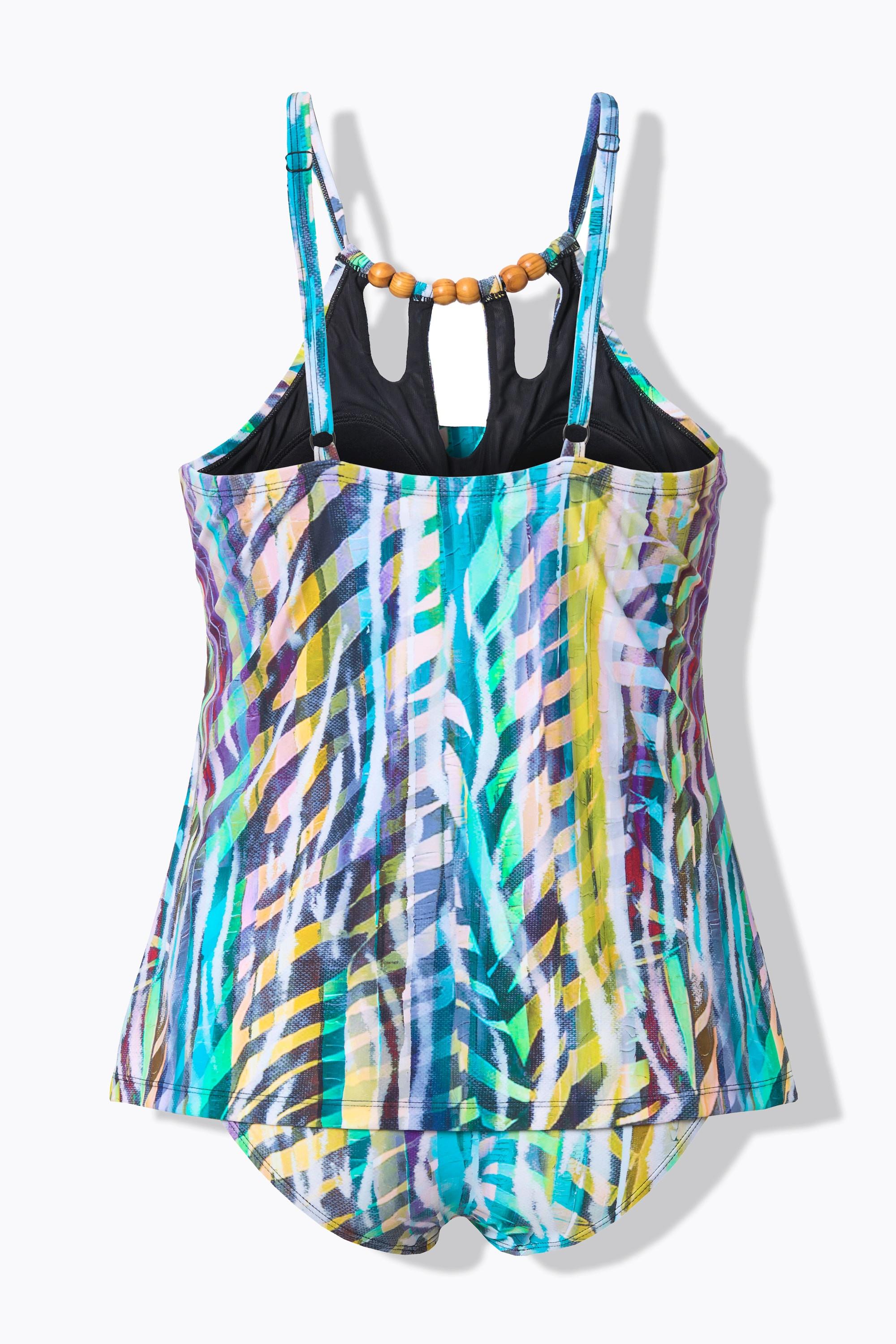 Ulla Popken Tankini, Animal-Streifen, Softcups, Cut-Outs