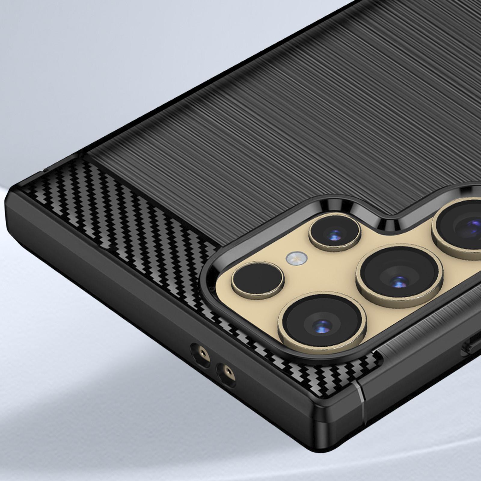 Avizar Carbon Hülle Samsung S24 Ultra Schwarz