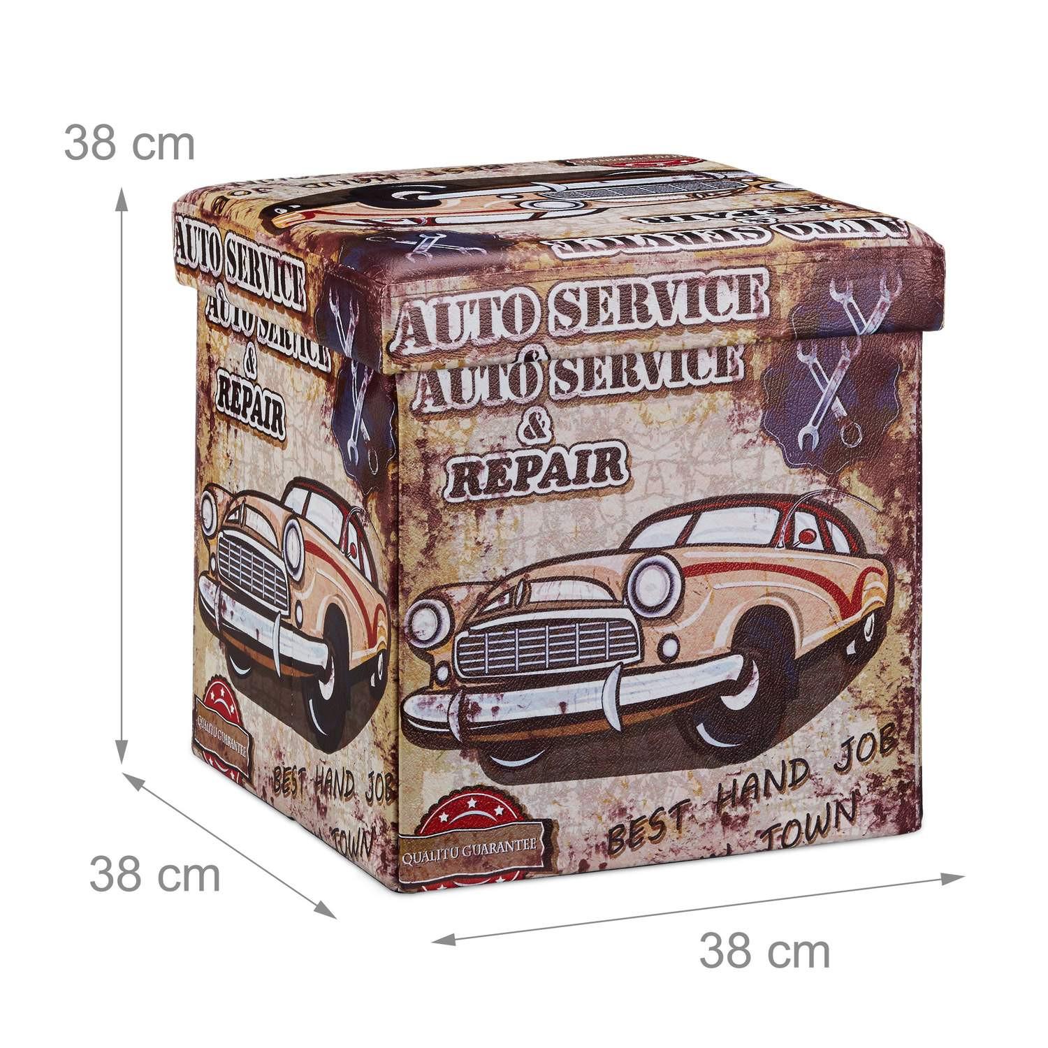 B2X Hocker mit Stauraum Trendmotiv