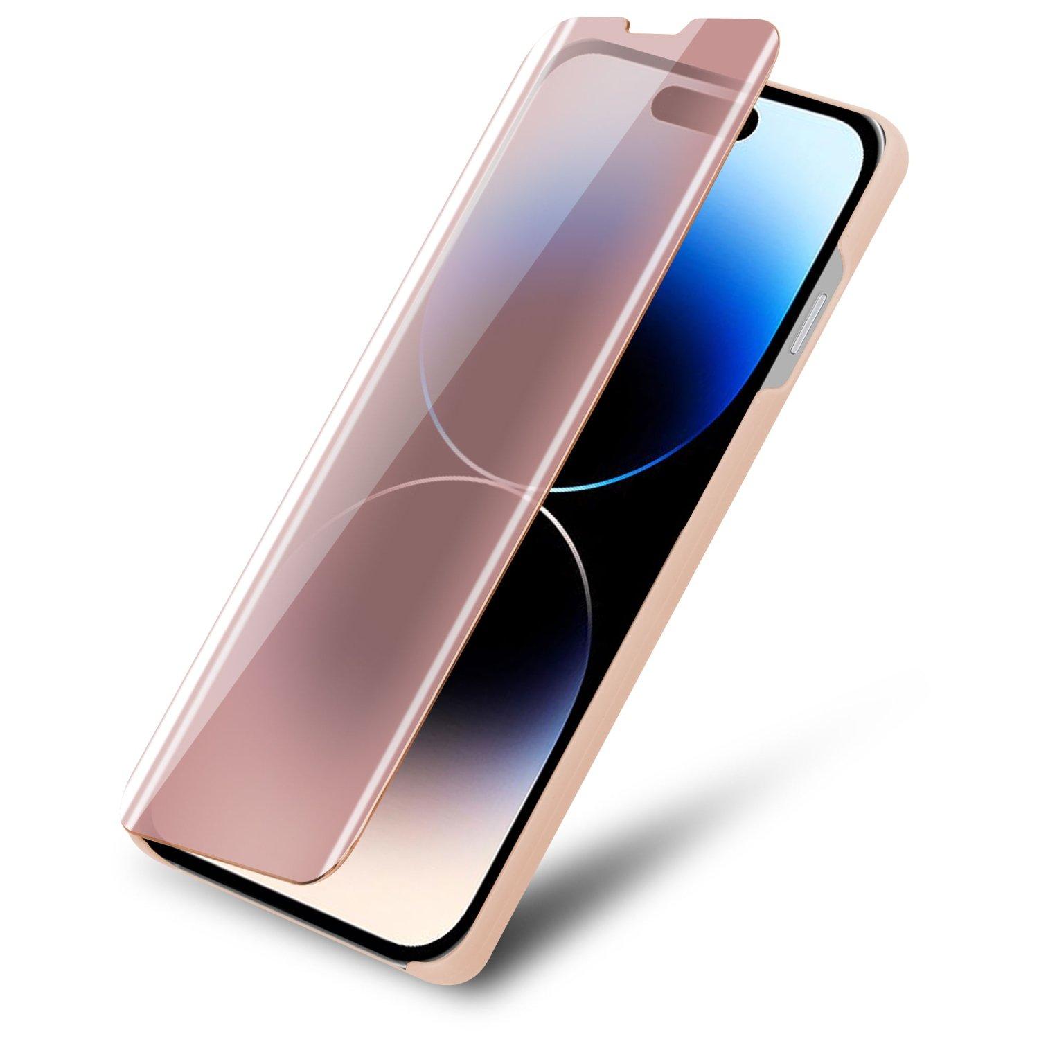 Cadorabo Hülle für Apple iPhone 14 PRO Spiegel Standfunktion 360 Grad Schutz