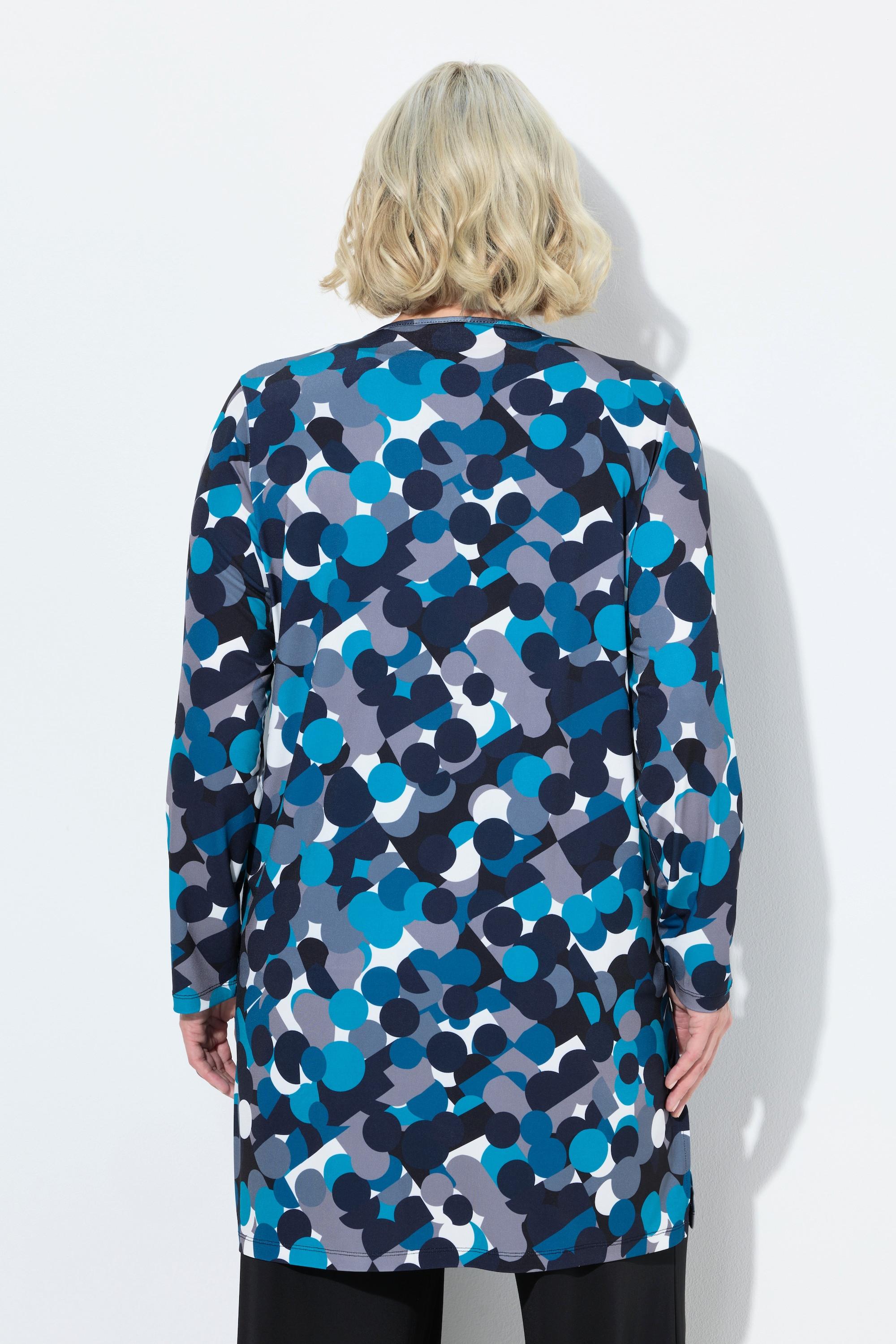 Ulla Popken Jerseyjacke, V-Ausschnitt, Knopfverschluss, Langarm