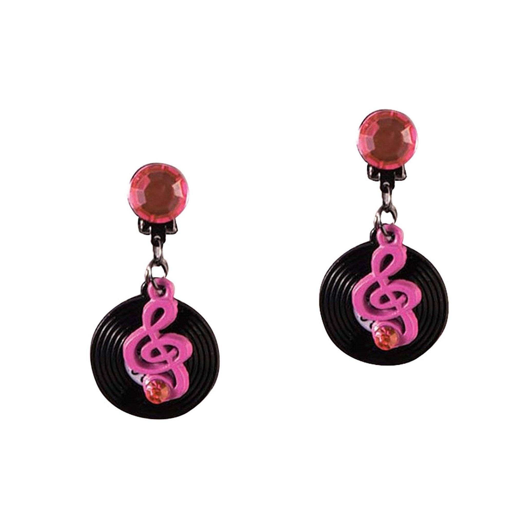 Bristol Novelty RockNRollOhrclips mit SchallplattenDesign