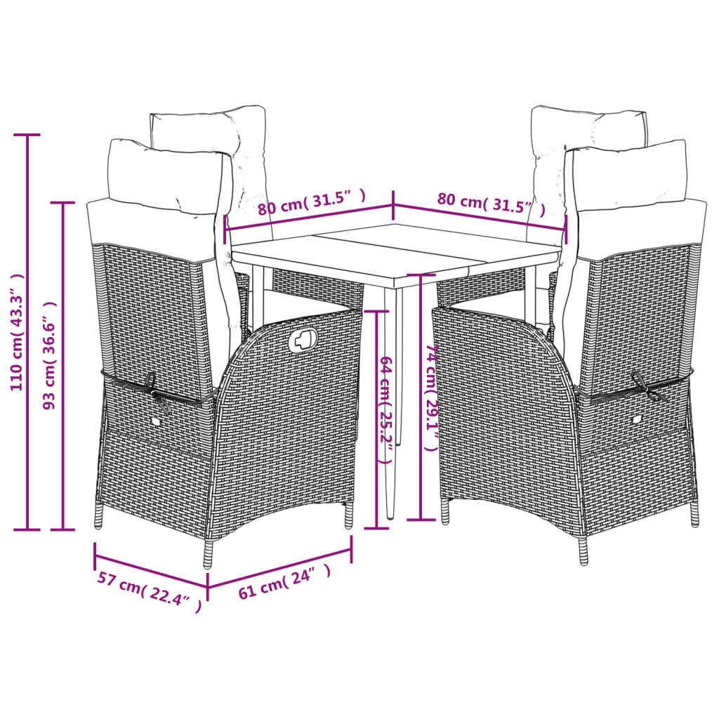 VidaXL Garten essgruppe poly-rattan