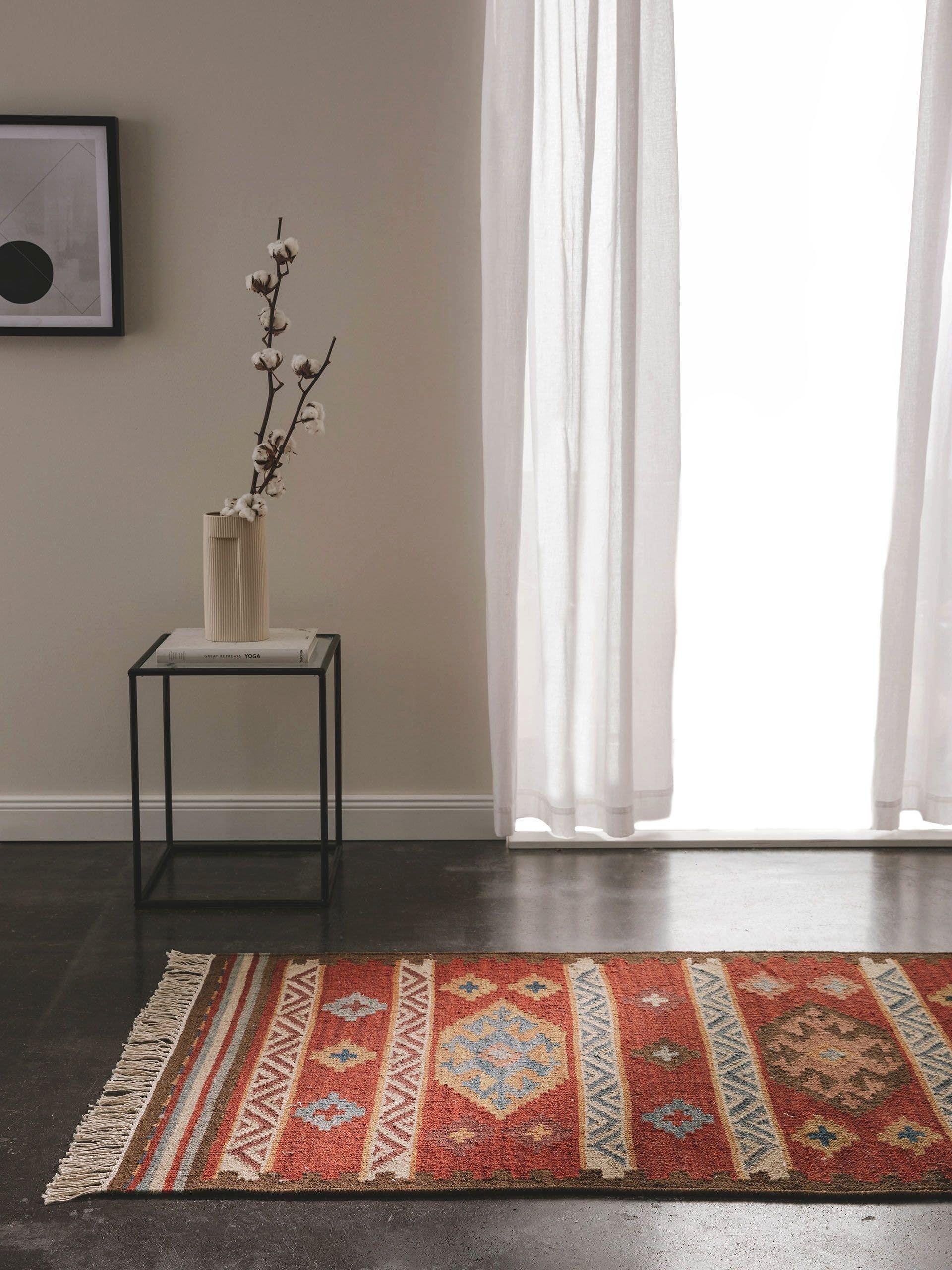 Benuta Handgewebter Kelim Zohra MulticolorRot