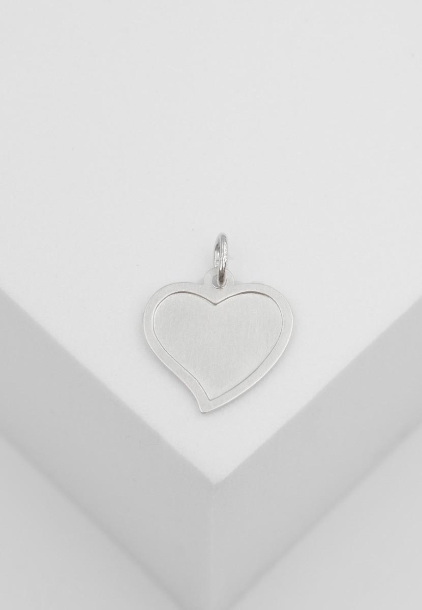 MUAU Schmuck Anhänger Herz Weissgold 750, 18x14mm