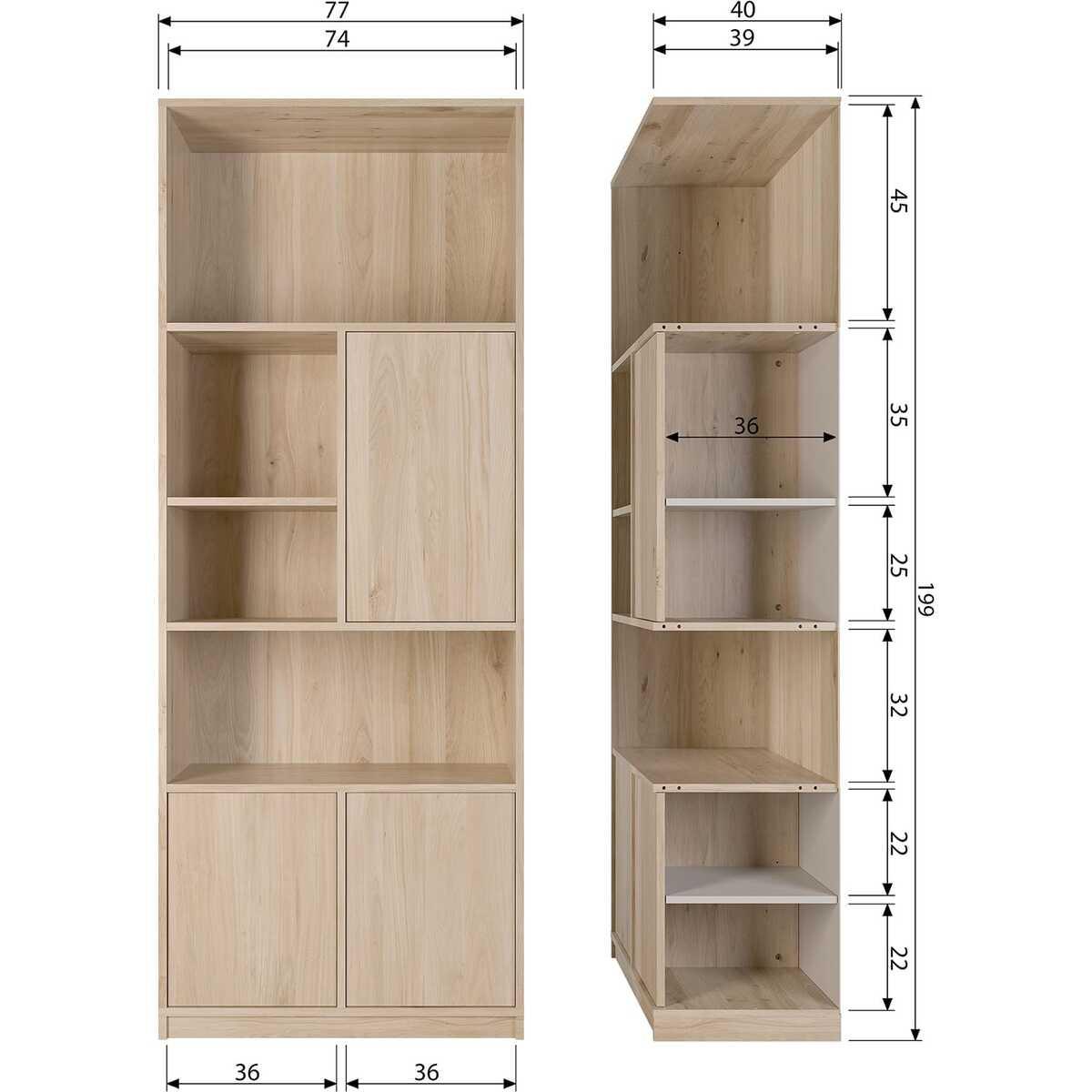 mutoni Oberschrank Modulair Eiche natur 77x199