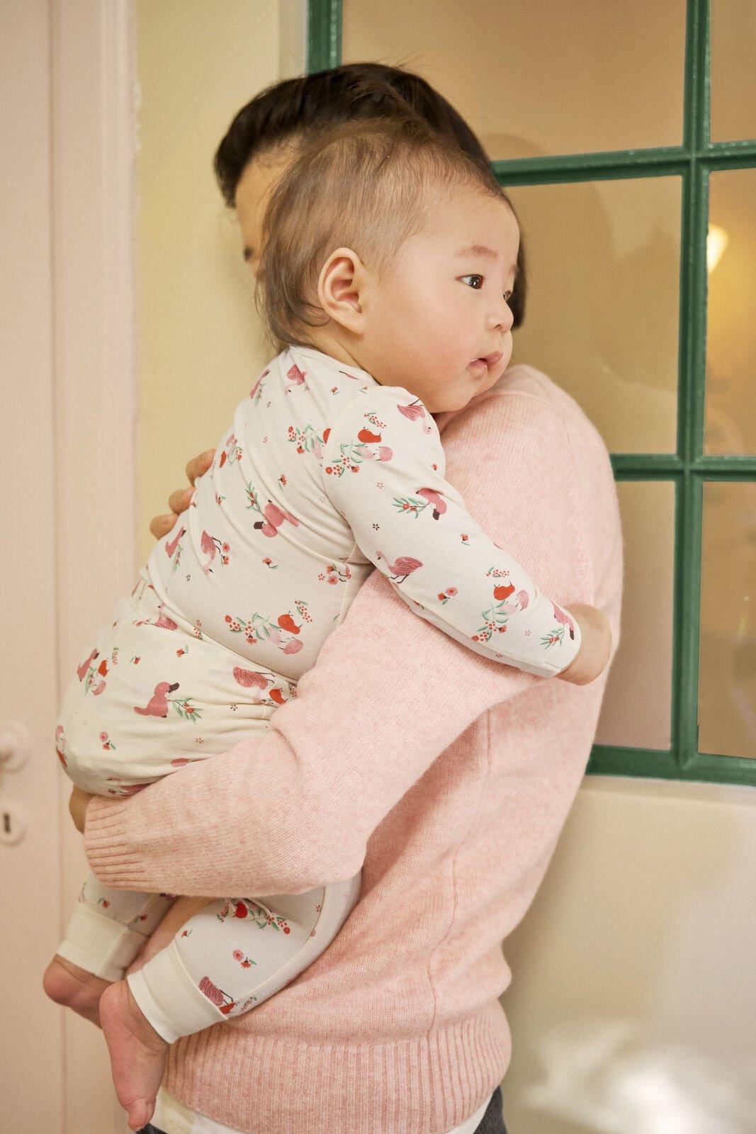 Celavi Bambus Strampler langarm Powder Pink