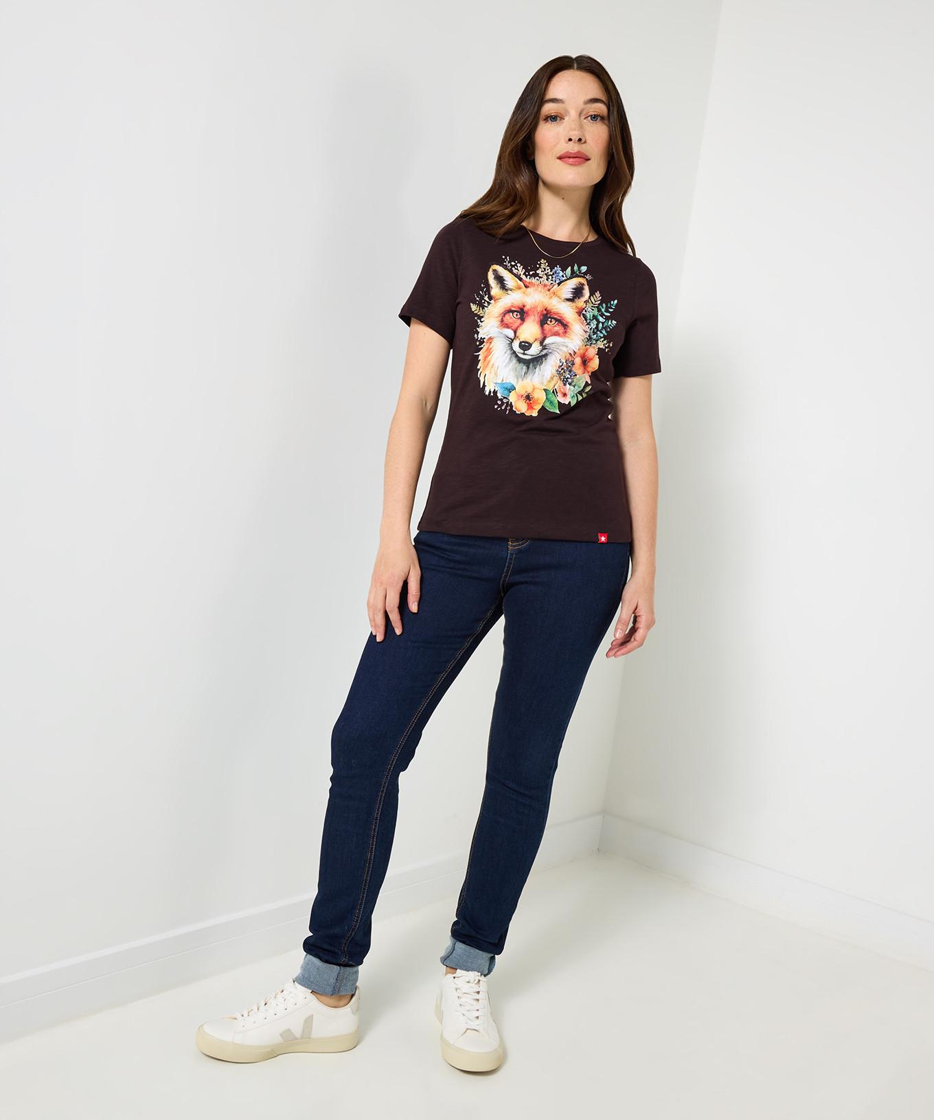 Joe Browns Herbstliches Fuchs-T-Shirt mit Rundhals und kurzen Ärmeln