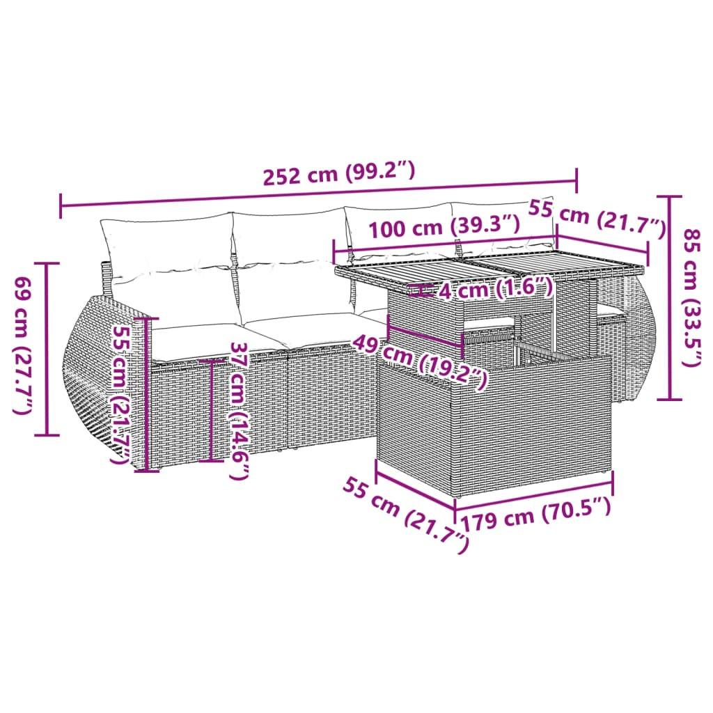 VidaXL Garten sofagarnitur poly-rattan