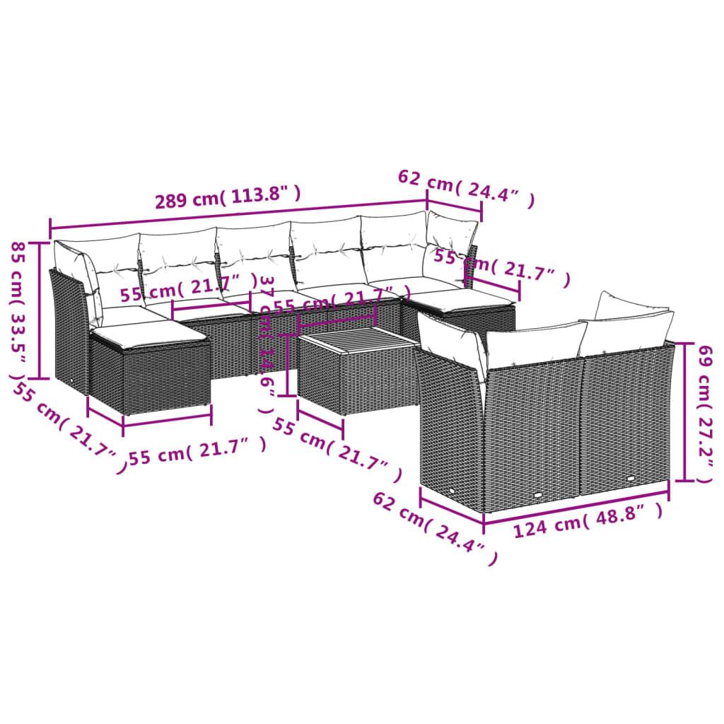 VidaXL Garten sofagarnitur poly-rattan