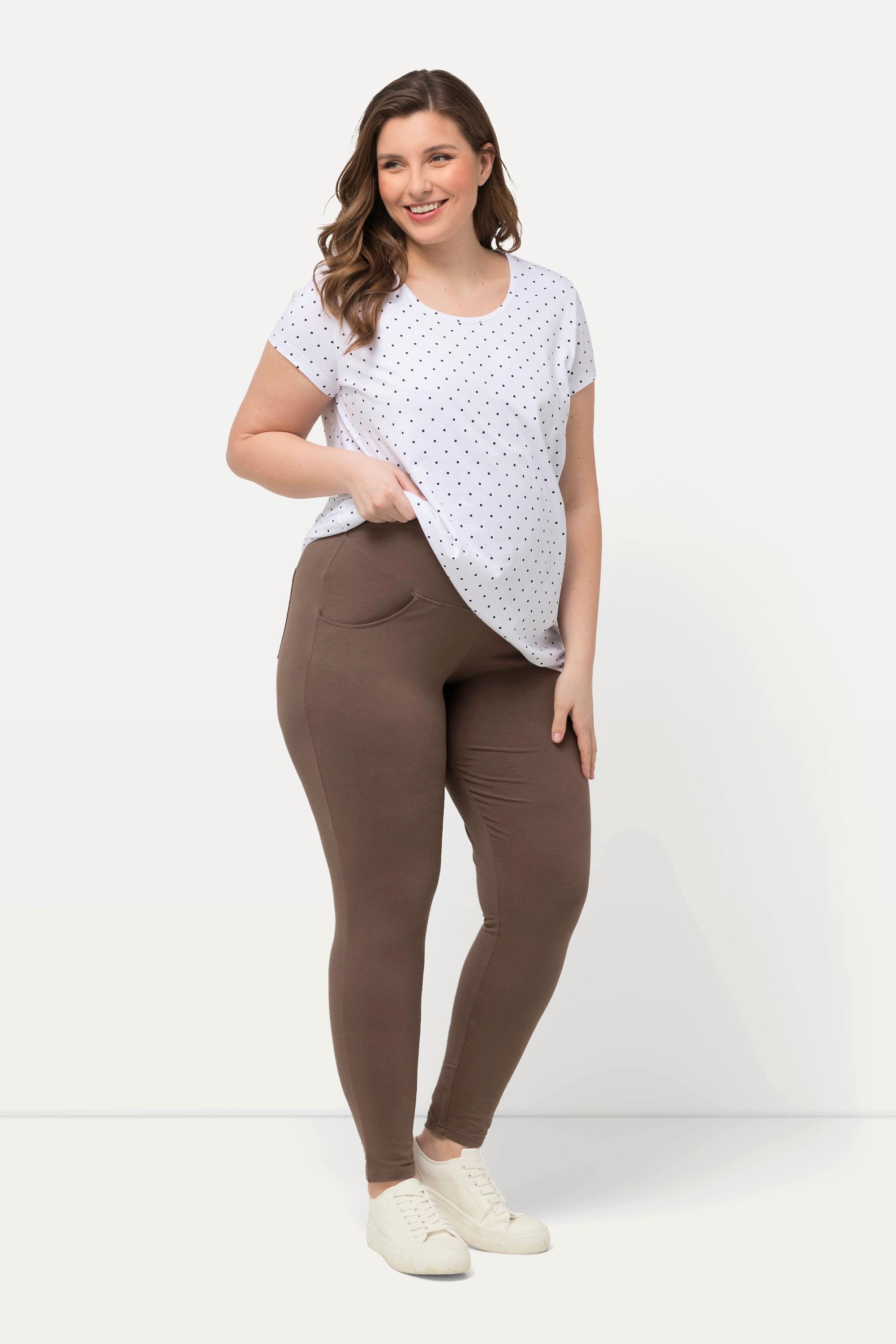 Ulla Popken Bellieva Leggings Breiter Elastikbund Skinny Fit Biobaumwolle GOTS
