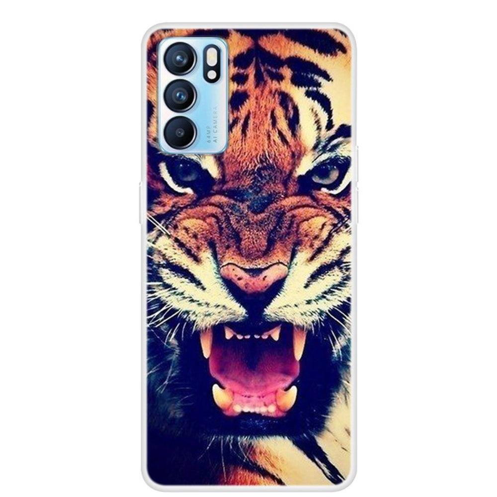 Cover-Discount OPPO Reno6 Pro - Softes Silikon Gummi Case Tiger