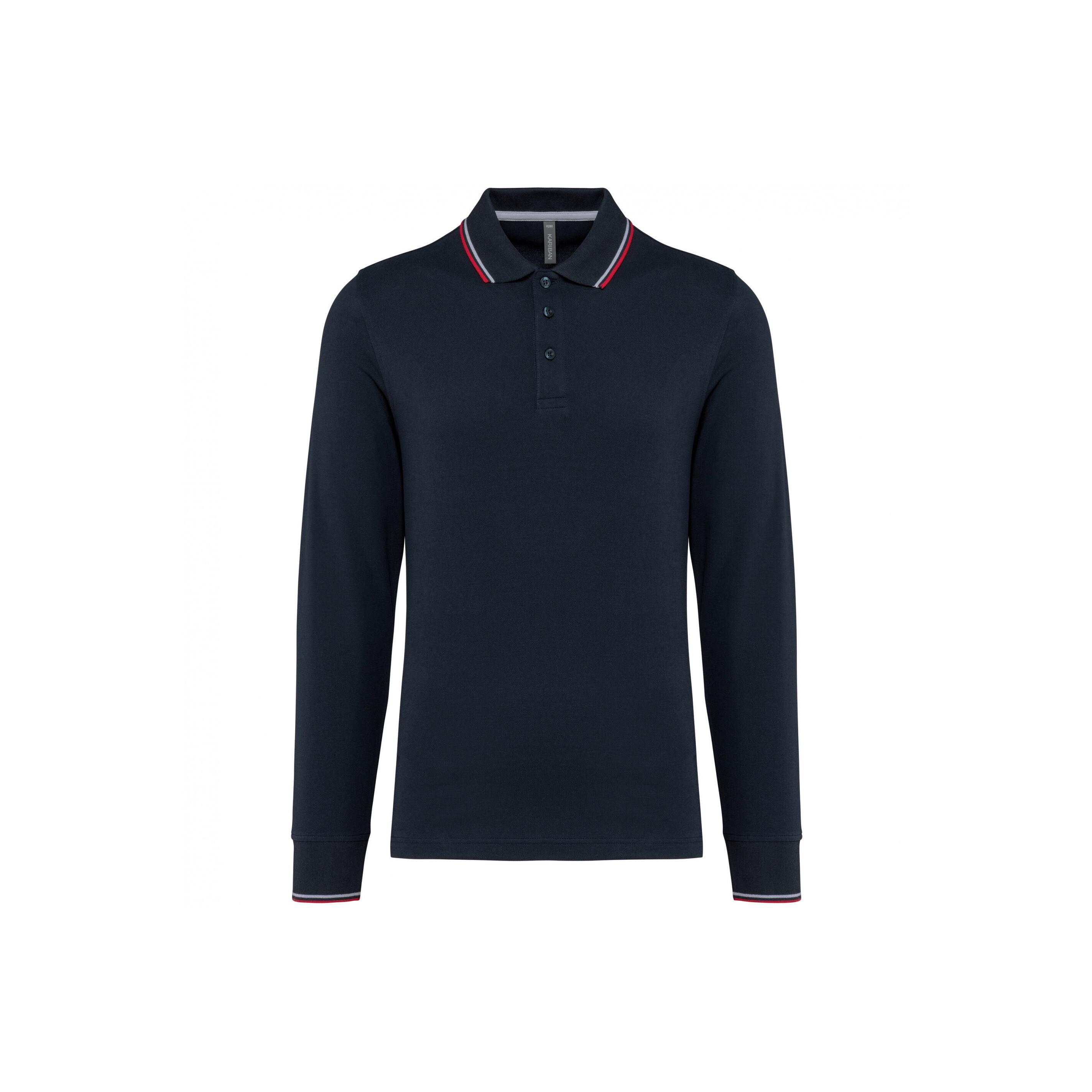 Kariban Piqué-Strick Langarm Polo-Shirt