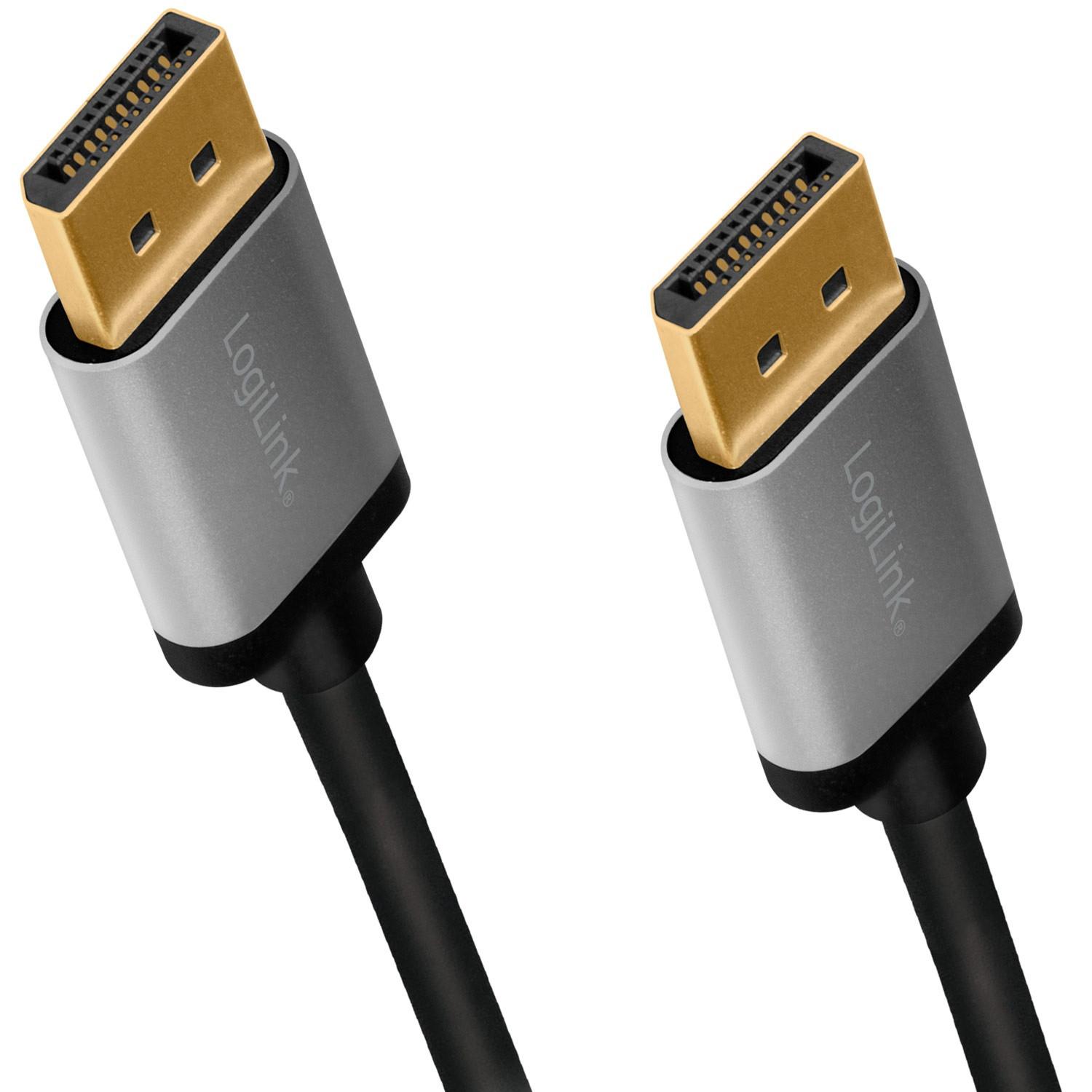 LogiLink DisplayPort-Kabel 4K/60Hz Aluminium 1m