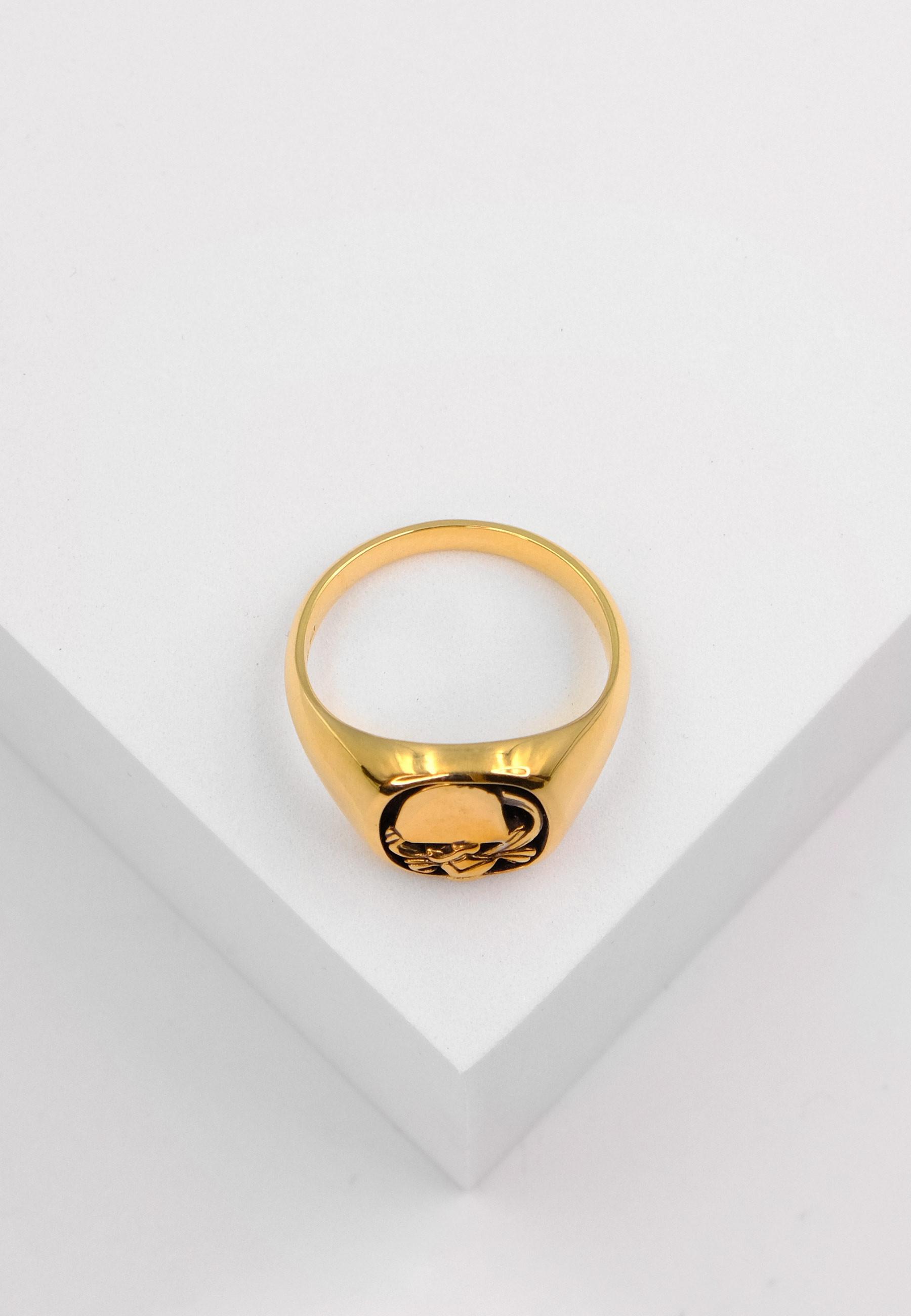 MUAU Schmuck Wappenring Gelbgold 750