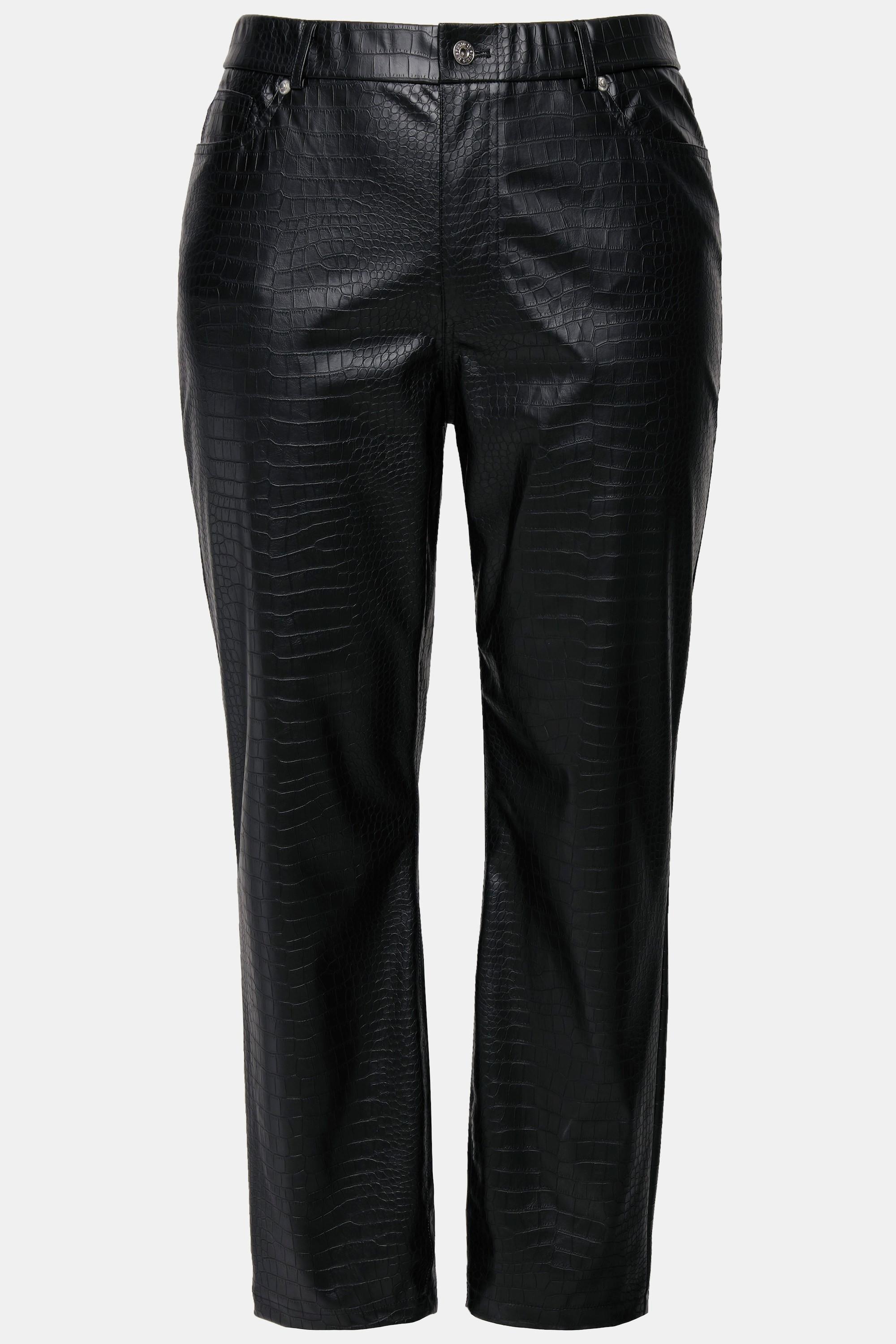Studio Untold Hose Lederoptik Krokoprint 5-Pocket