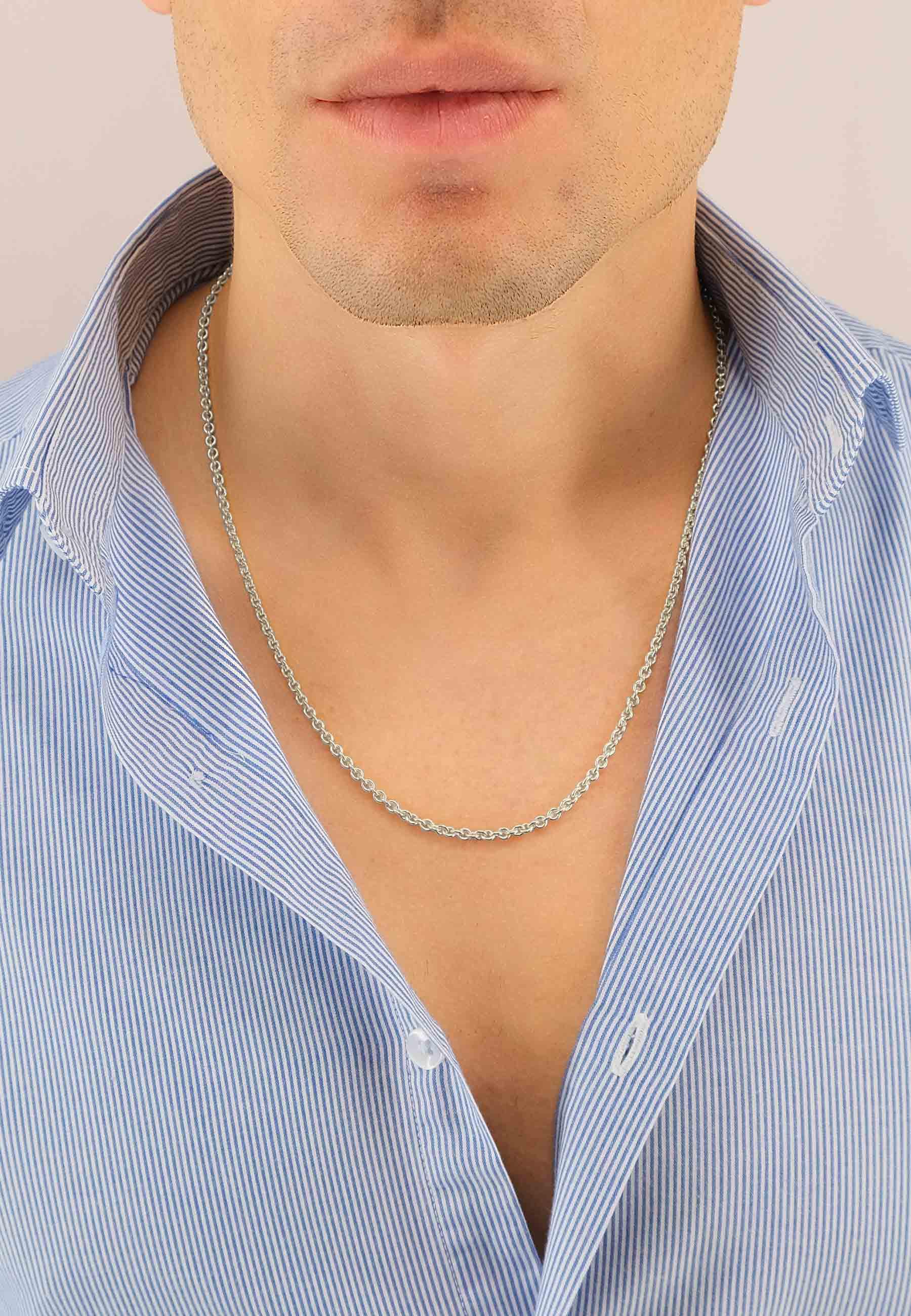 MUAU Schmuck Collier Rundanker Weissgold 750, 3.1mm, 60cm