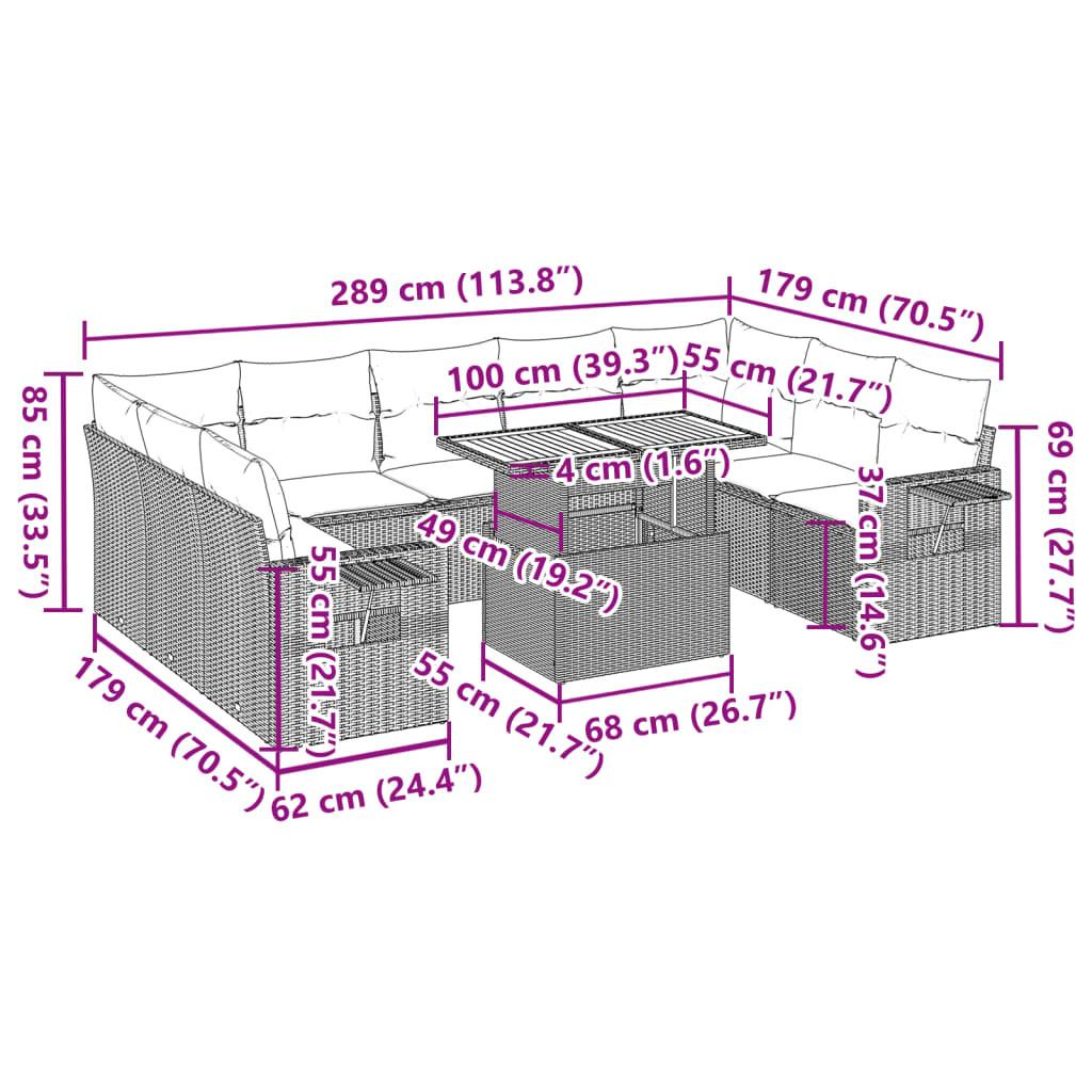 VidaXL Garten sofagarnitur poly-rattan