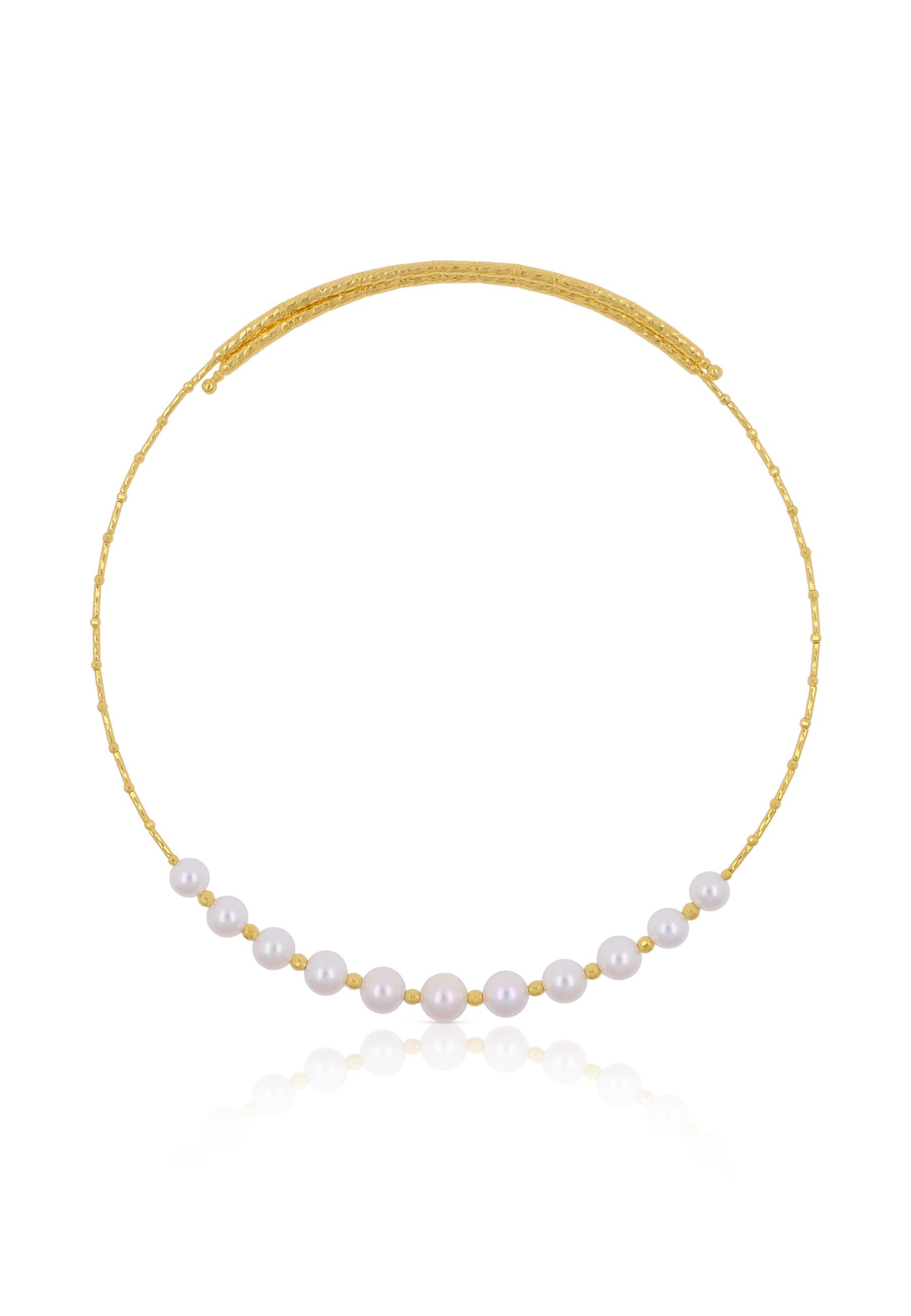MUAU Schmuck Collier Gelbgold 750 Akoya Perle 7-9mm