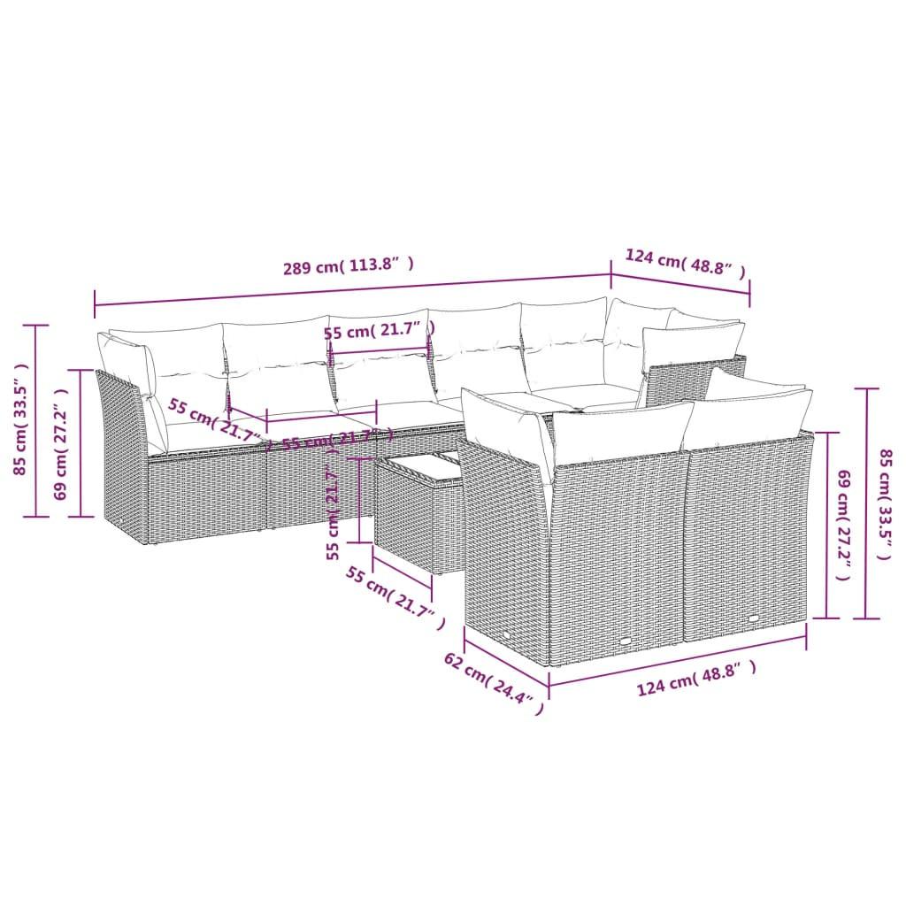 VidaXL Garten sofagarnitur poly-rattan