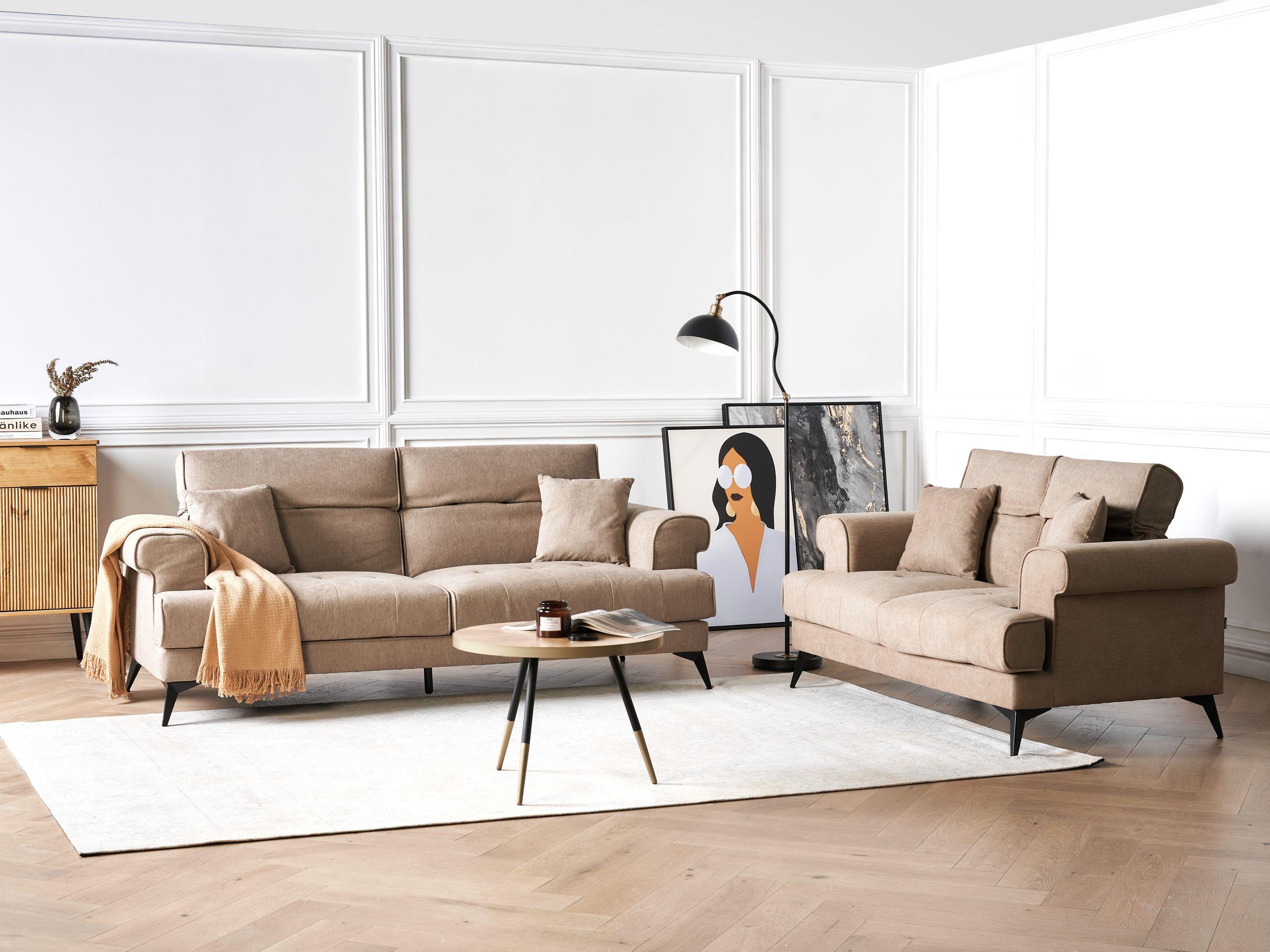 Beliani 3 Sitzer Sofa aus Polyester Minimalistisch SKIVE