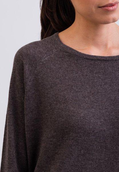 CASH-MERE.CH Kaschmir Rundhals Pullover mit Seitenschlitzen