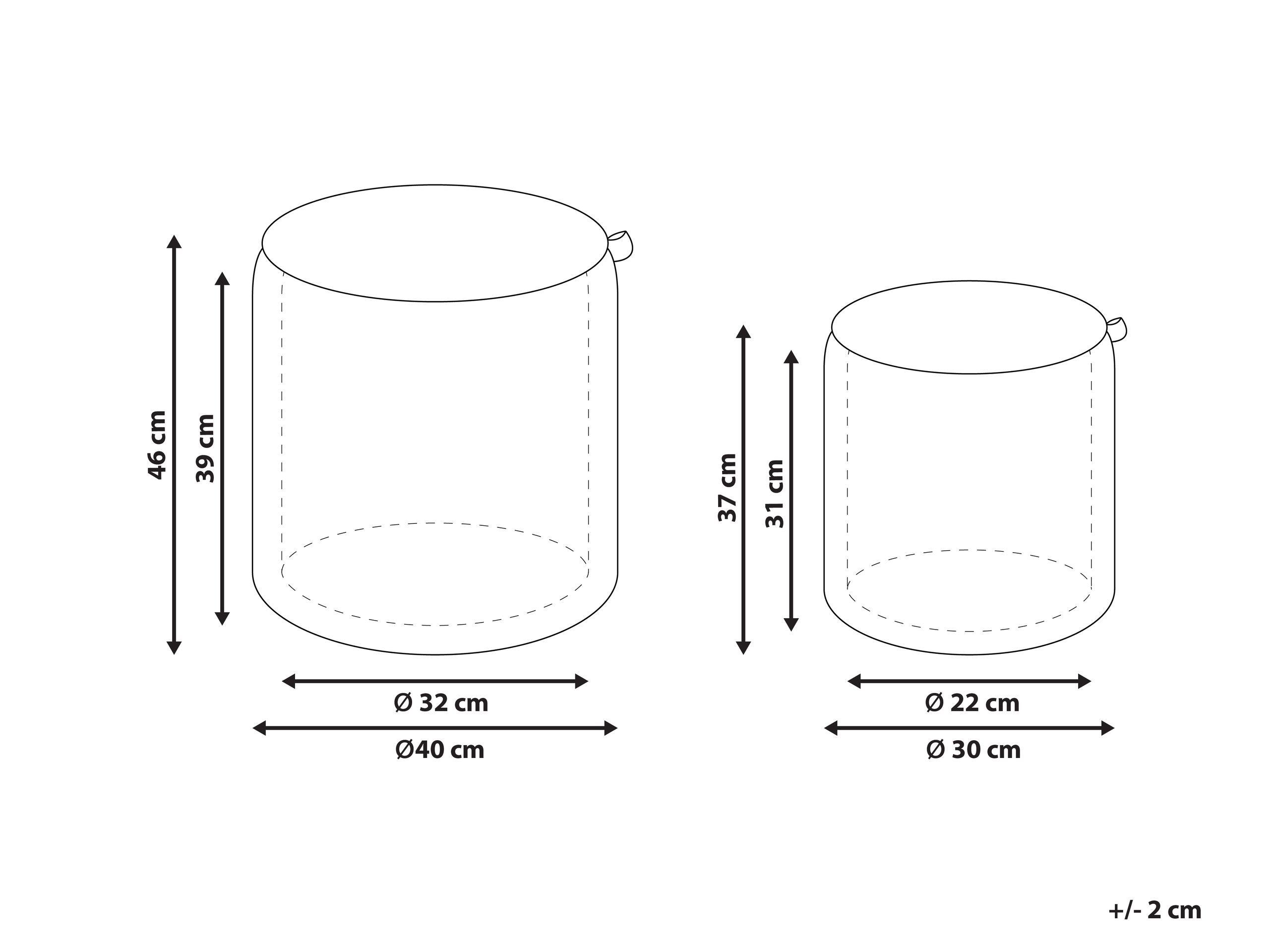 Beliani Pouf mit Stauraum 2er Set aus Bouclé Skandinavisch BEREA