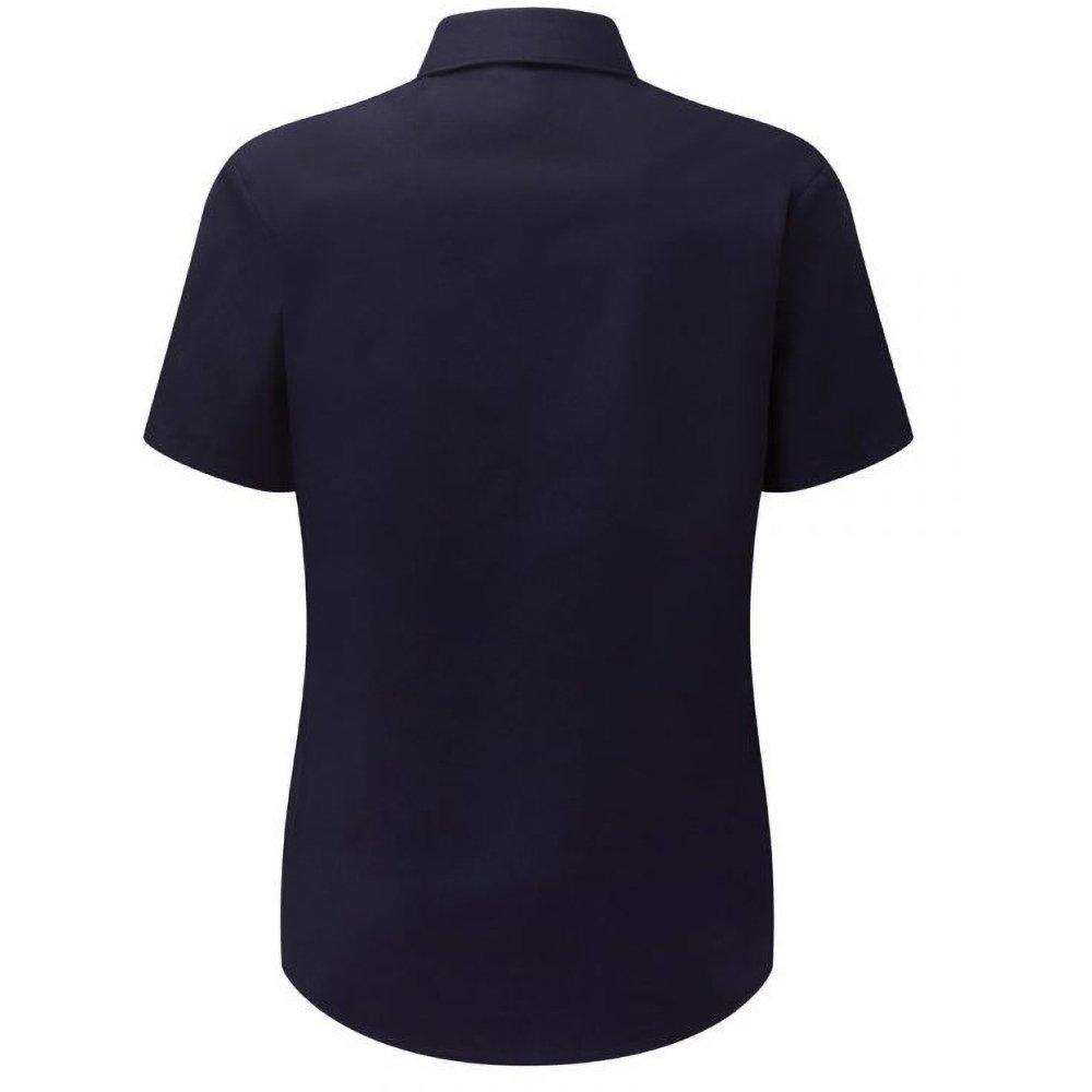 Russell Collection Poplin Kurzarm Pflegeleichte Bluse
